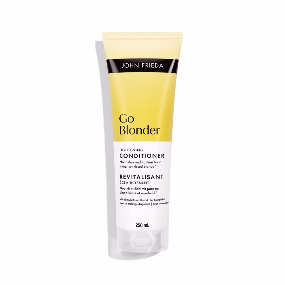 John frieda go blonder revitalisant éclaircissant pour restaurer l'hydratation et fortifier les cheveux blonds