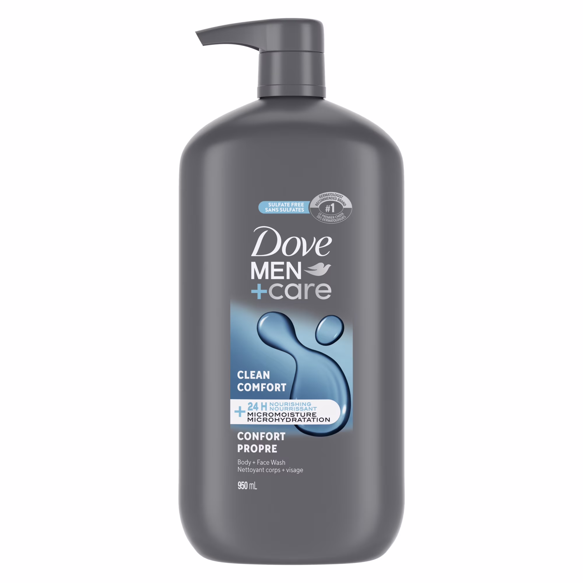 Dove men+care nettoyant corps + visage confort propre nourrissant 24 h.