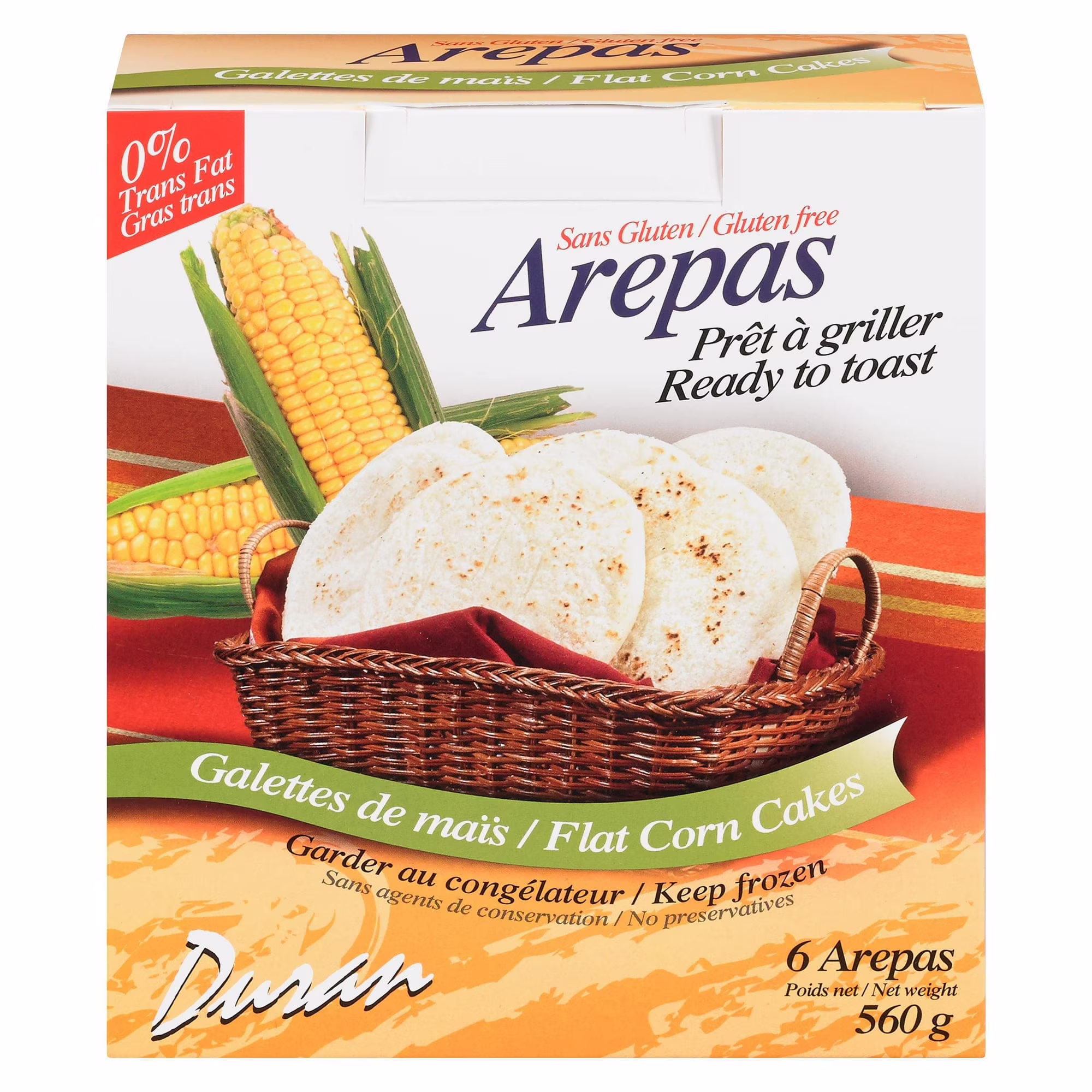 Galette de maïs arepas de duran
