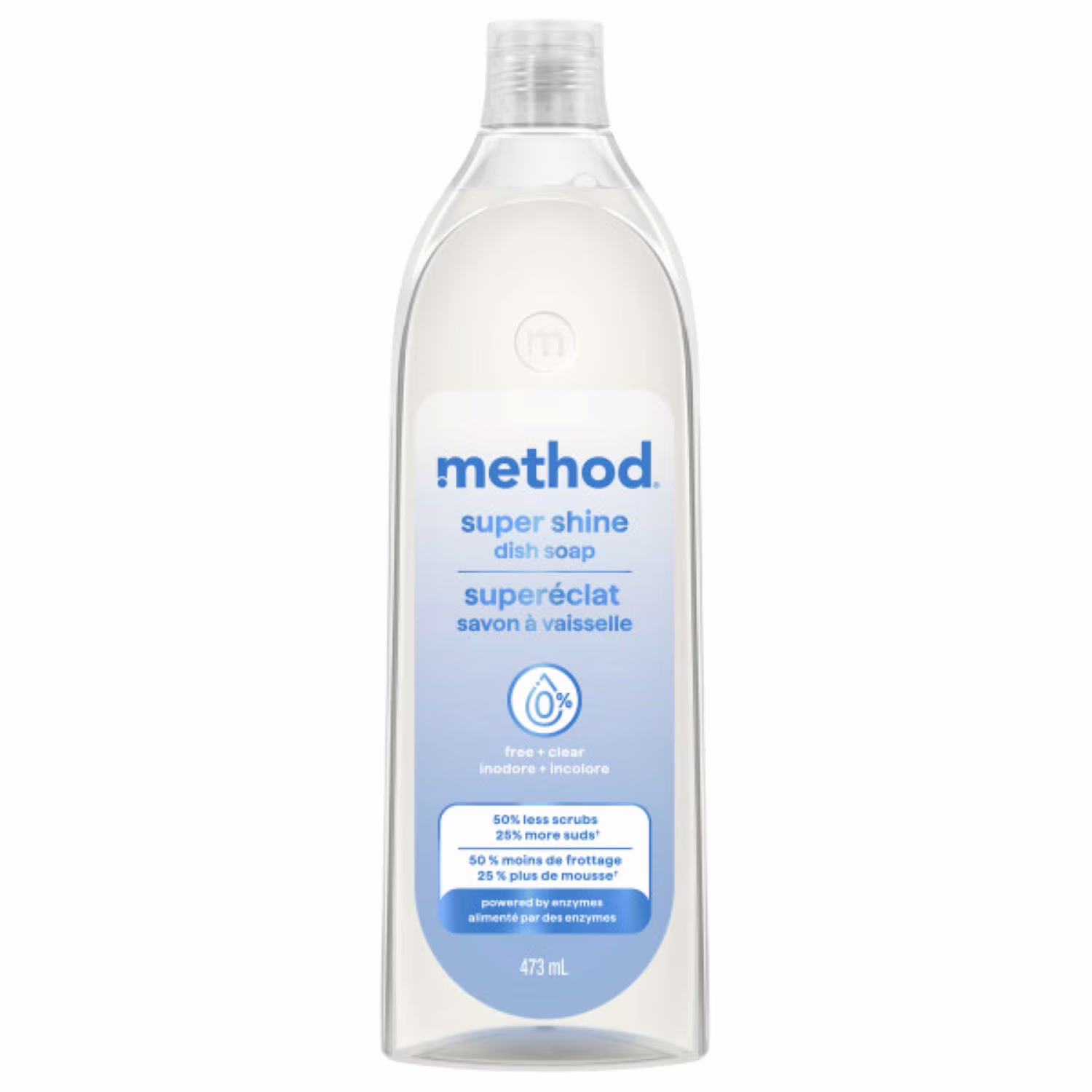 Savon à vaisselle liquide method super shine. sans parfums ni colorants.