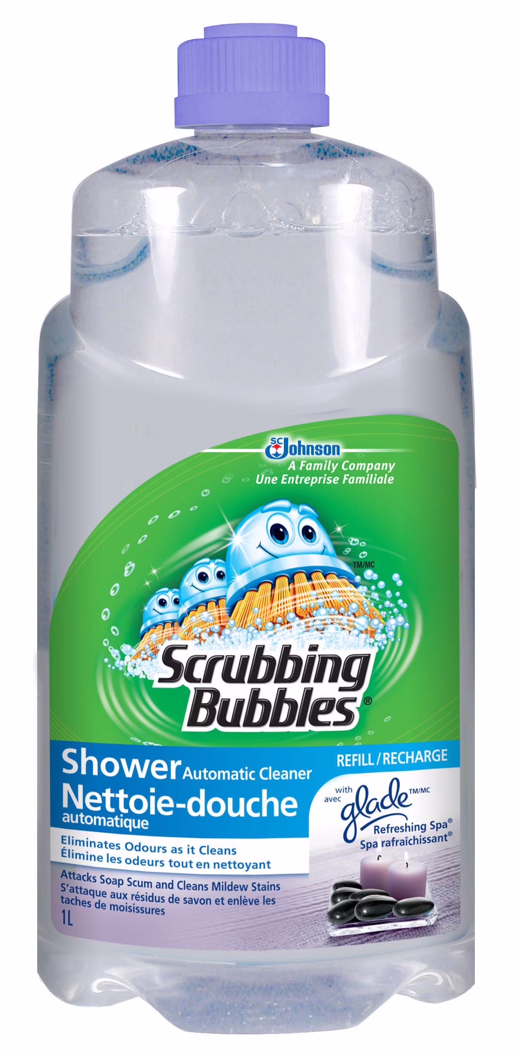 Nettoie-douche automatique scrubbing bubbles avec recharge spa refraichissant