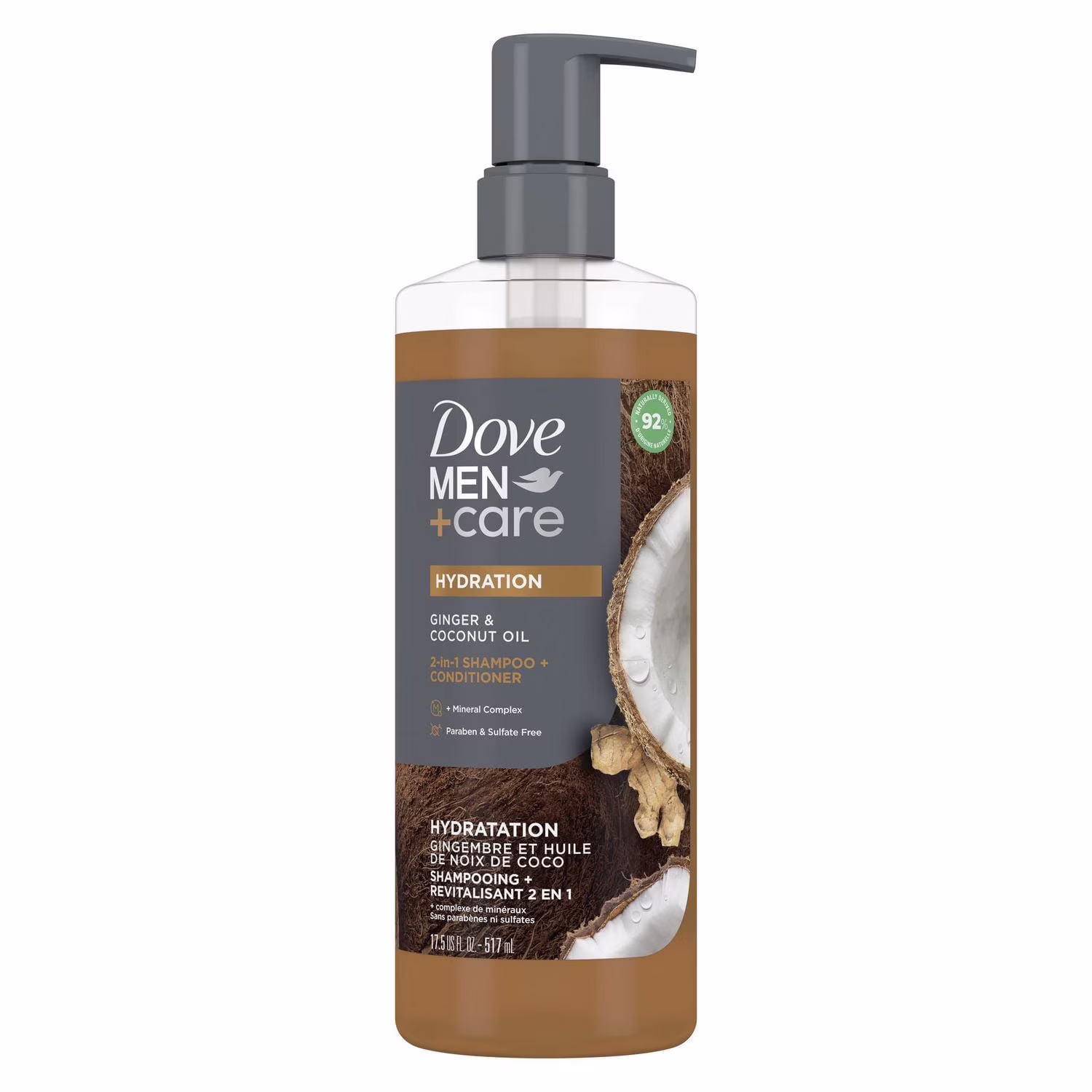 Dove men+care shampooing + revitalisant 2-en-1 hydratation.