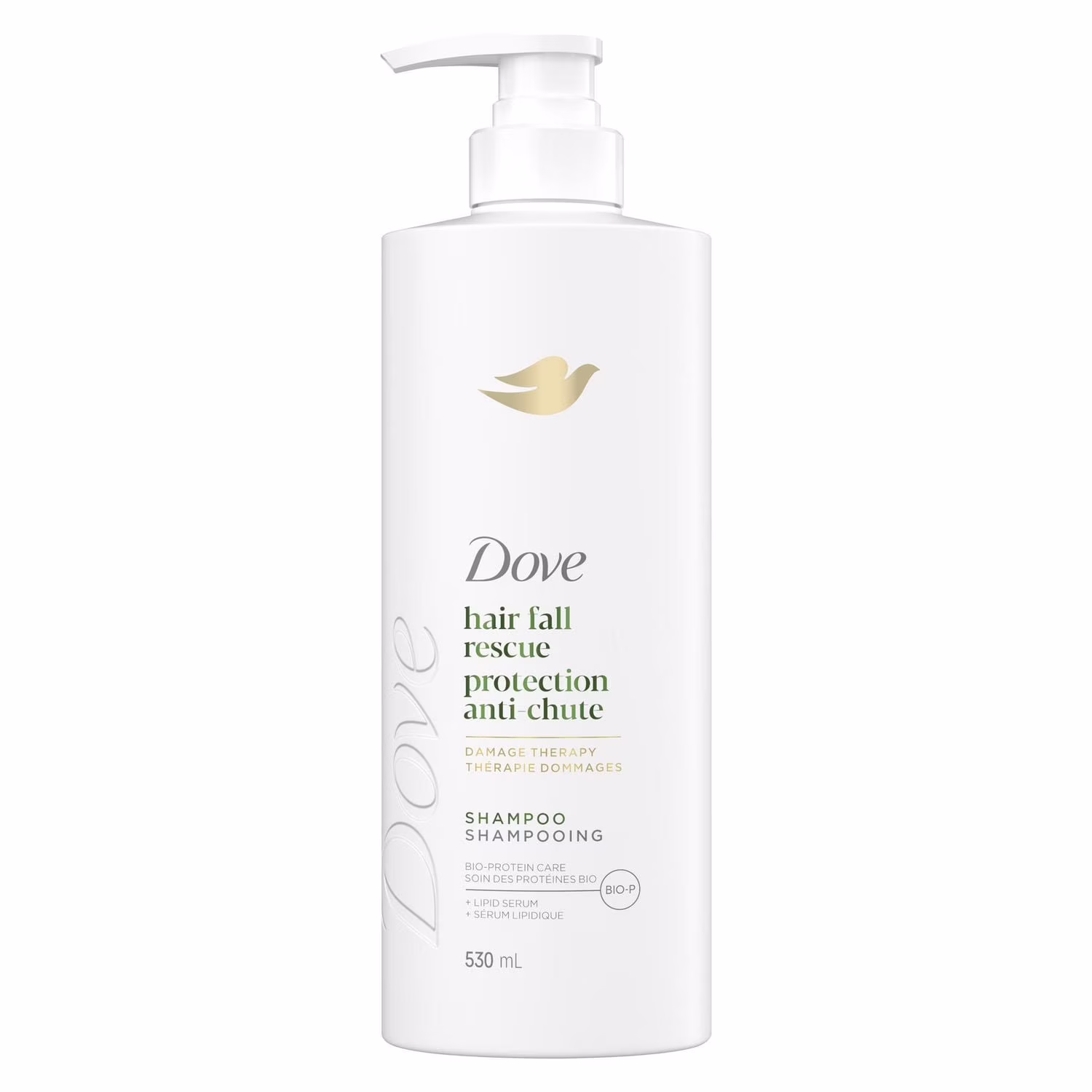 Shampoing pour cheveux fragiles. dove anti-chute de cheveux avec soin bio-protéine liquide.