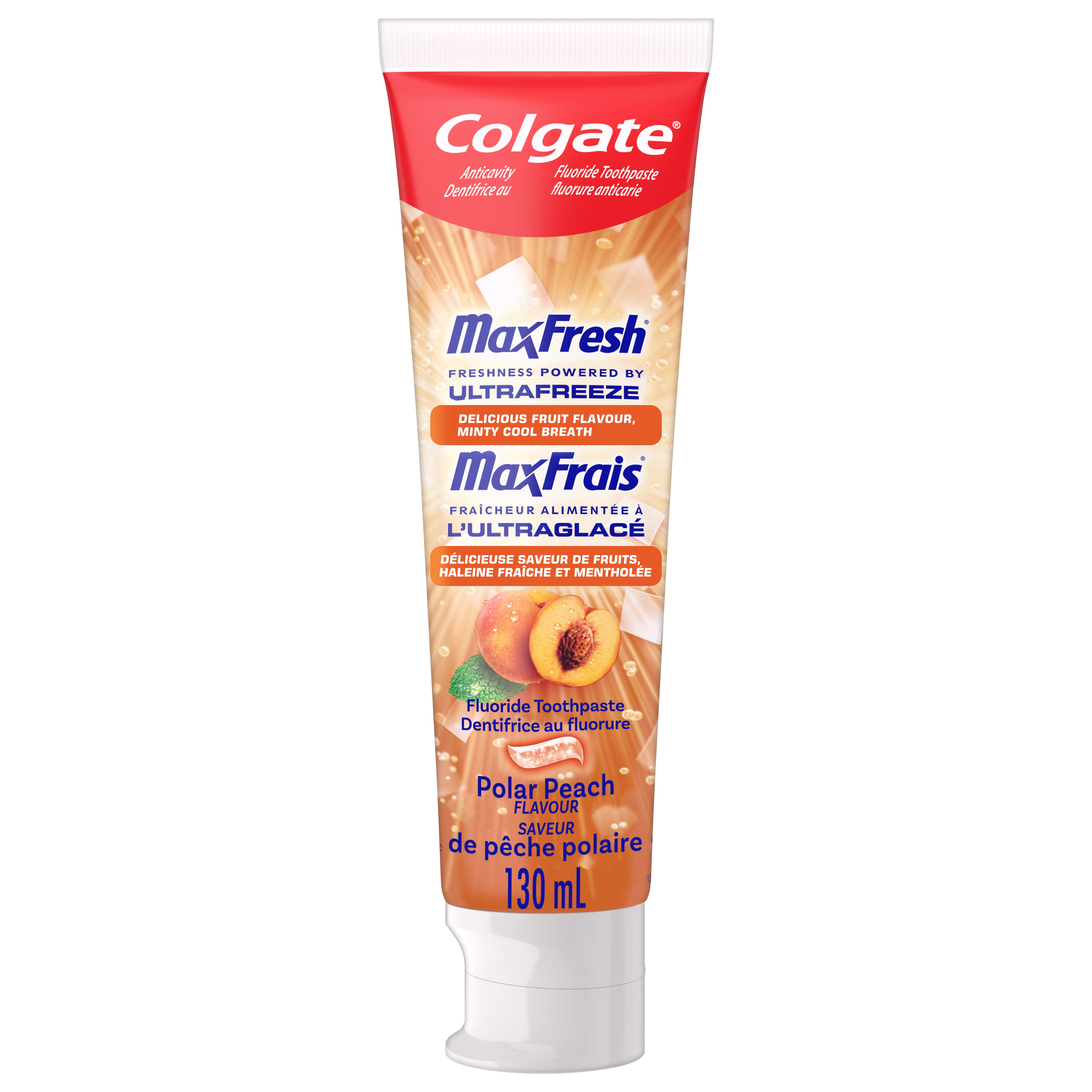 Dentifrice au fluorure anti-caries colgate maxfresh. pêche polaire.  avec de la menthe