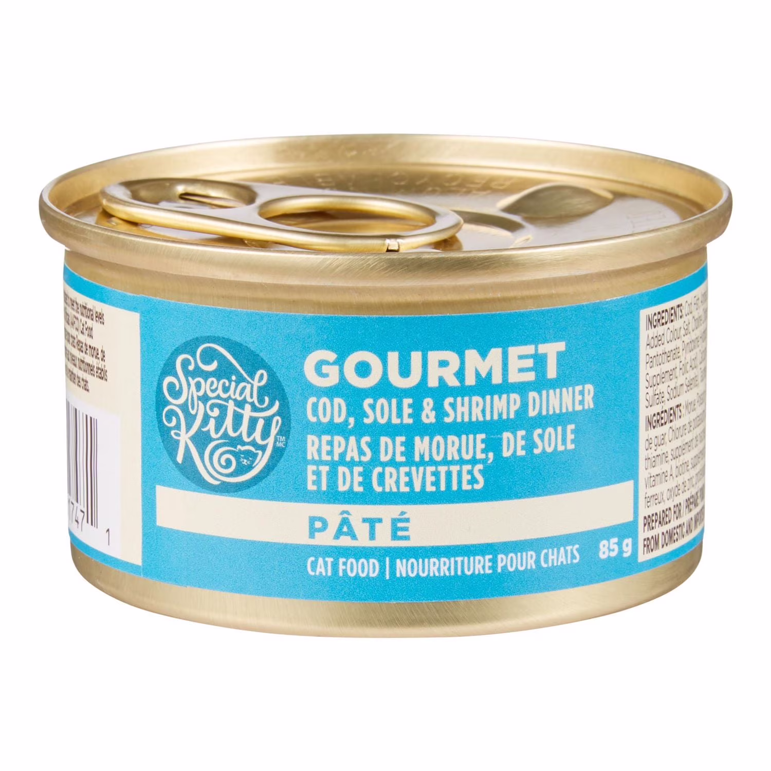 Pâtée pour chats special kitty gourmet  morue. sole et crevettes. dîner. conserve de  sk gourmet morue. sole et crevettes    chacun