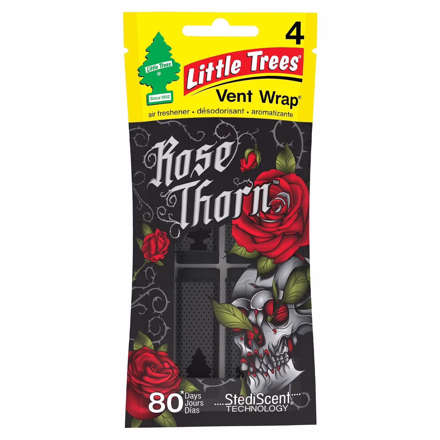 Little trees assainisseur d'air vent wrap rose thorn 4-pack