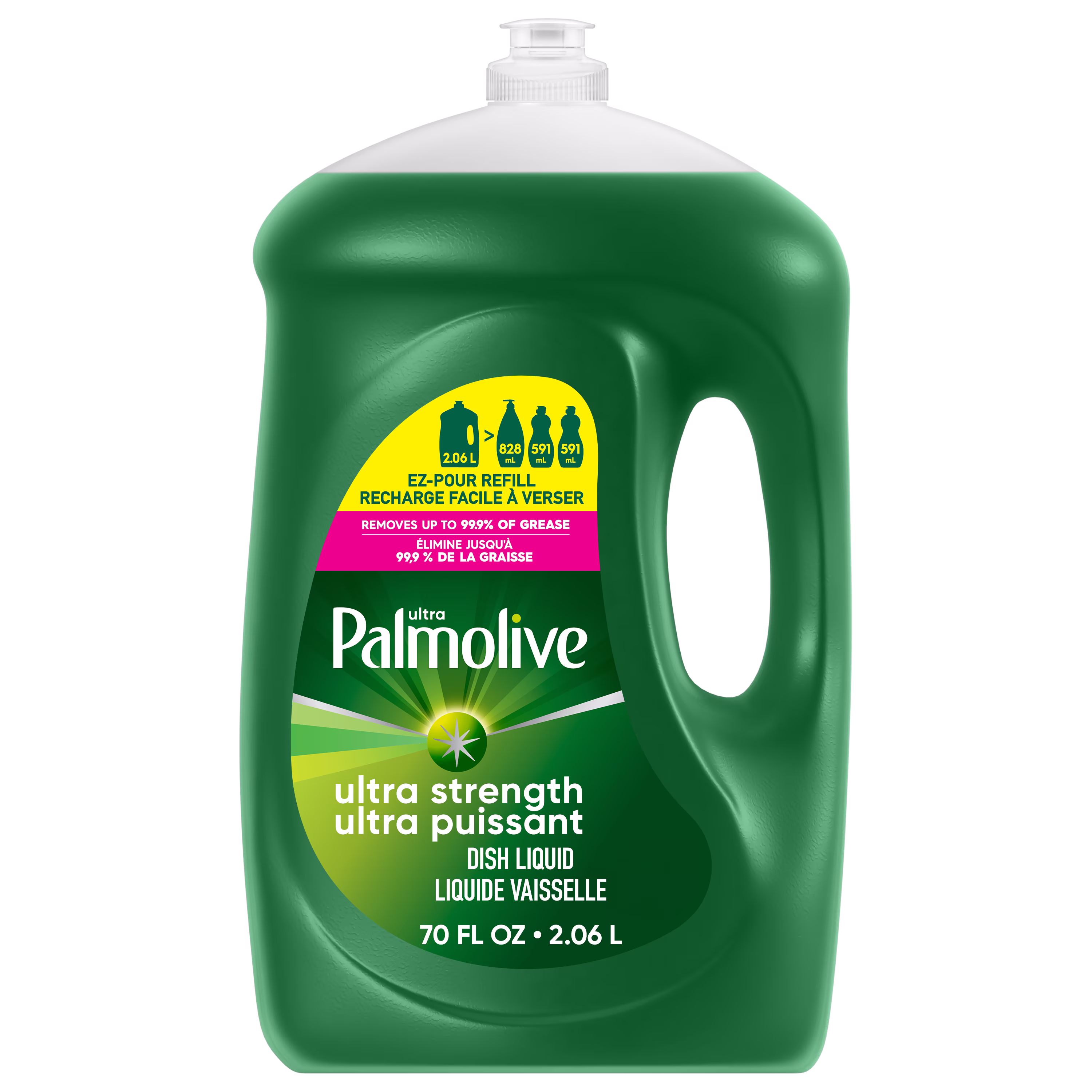 Liquide vaisselle palmolive ultra strength. bouteille de recharge ez-pour de 2.06 l