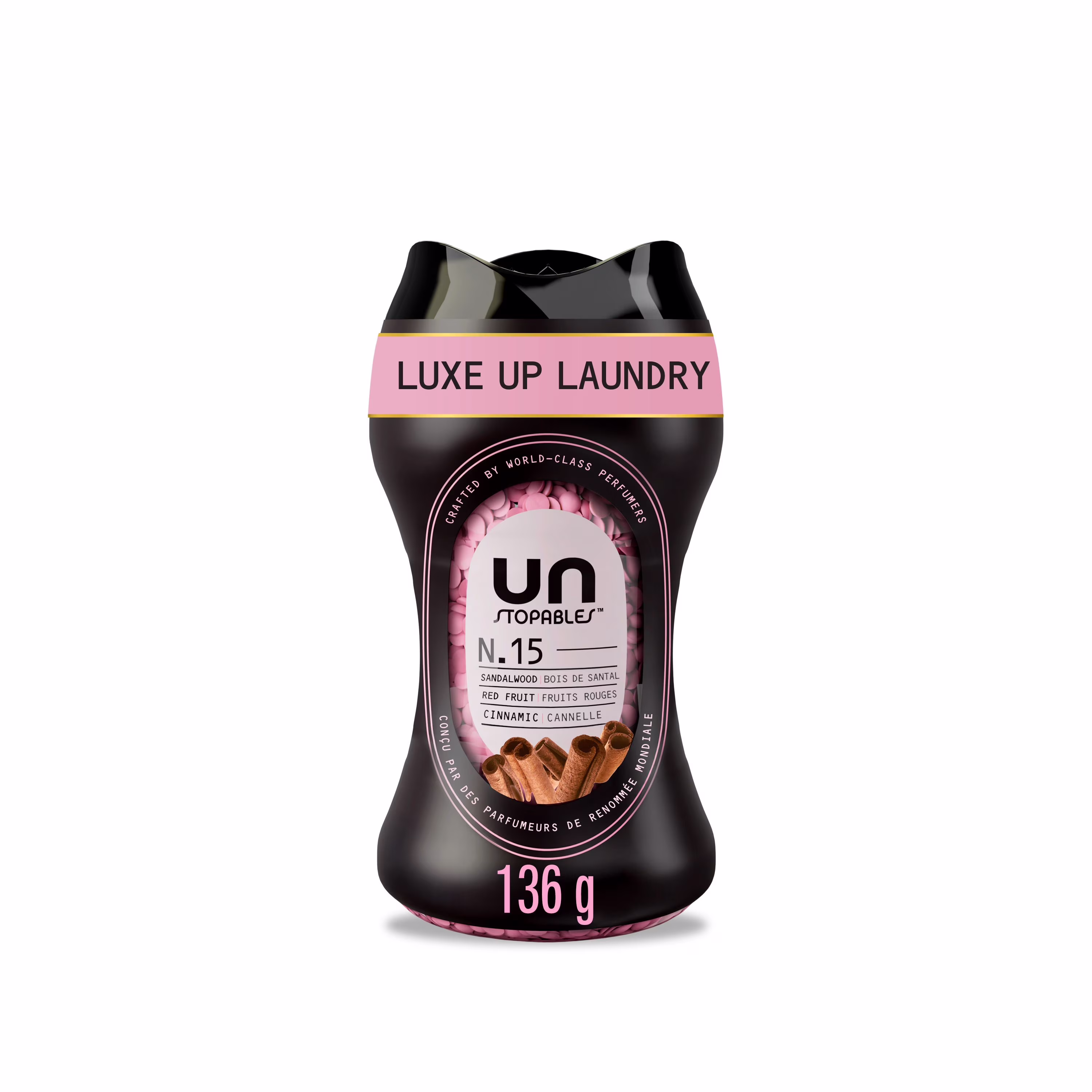 Perles rehausse-parfum pour la lessive downy unstopables collection illimitée. n 15. parfum fin. perles parfumées pour une fraîcheur longue durée