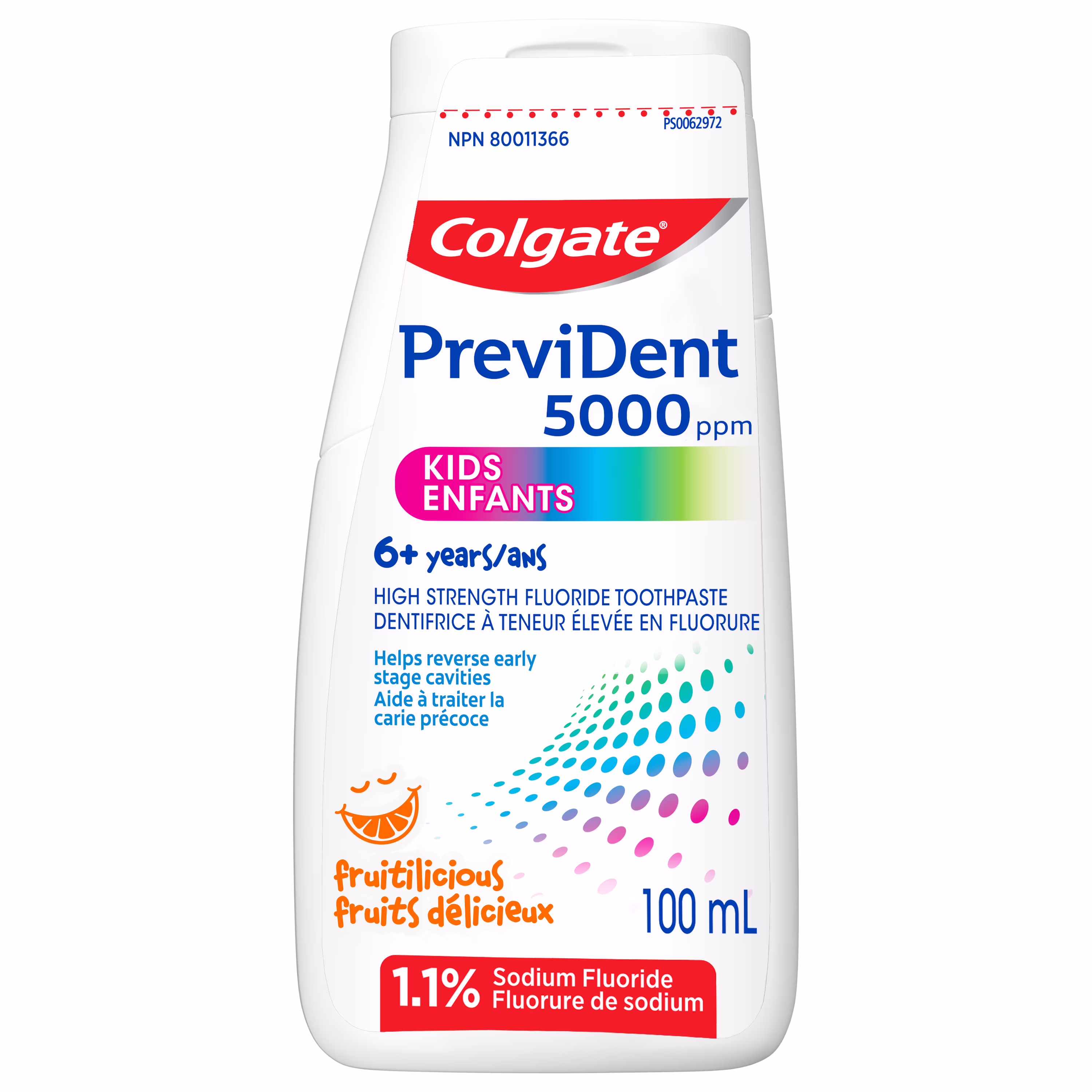 Colgate prevident 5000 dentifrice pour enfants à haute teneur en fluorure. fruitilicious.
