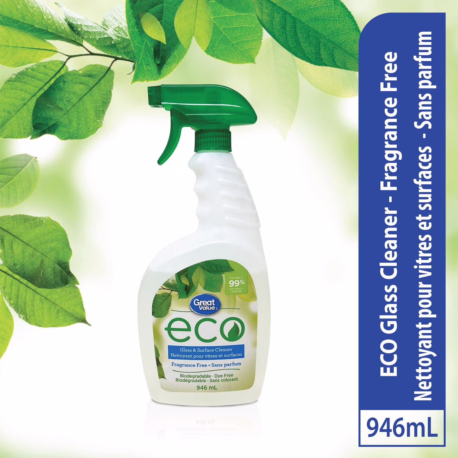 Nettoyant pour vitres et surfaces sans parfum de great value eco