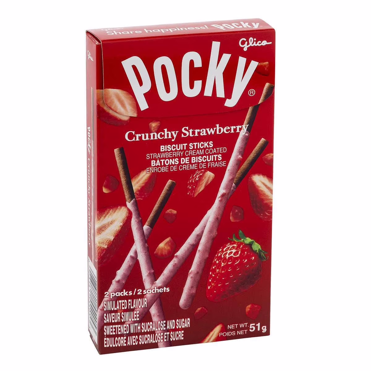 Pocky crunchy strawberry biscuit sticks