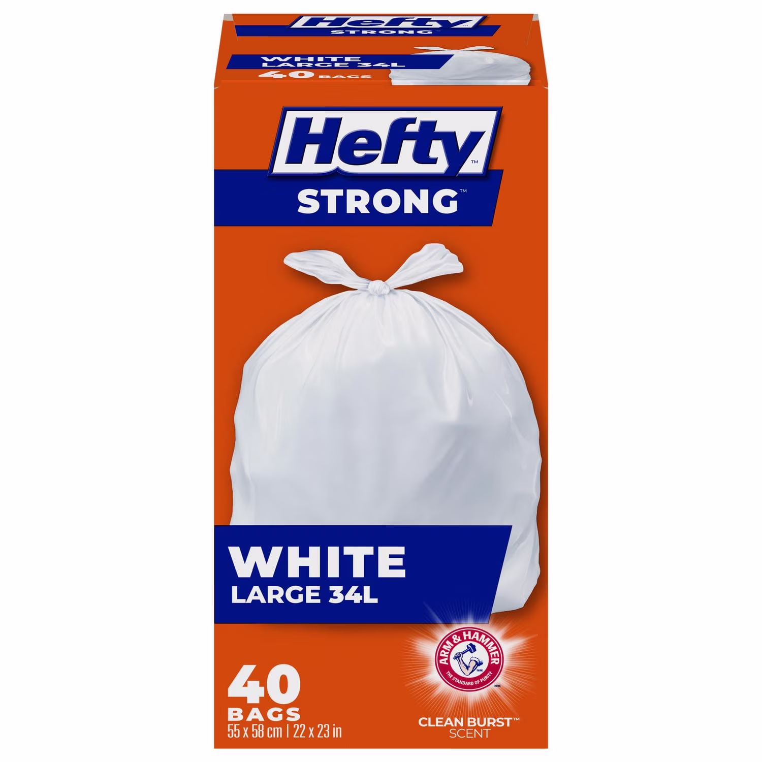 Hefty sacs poubelle solides de itres pour cuisine. easyflaps. neutralisateur d'odeurs arm & hammer - 40 sacs