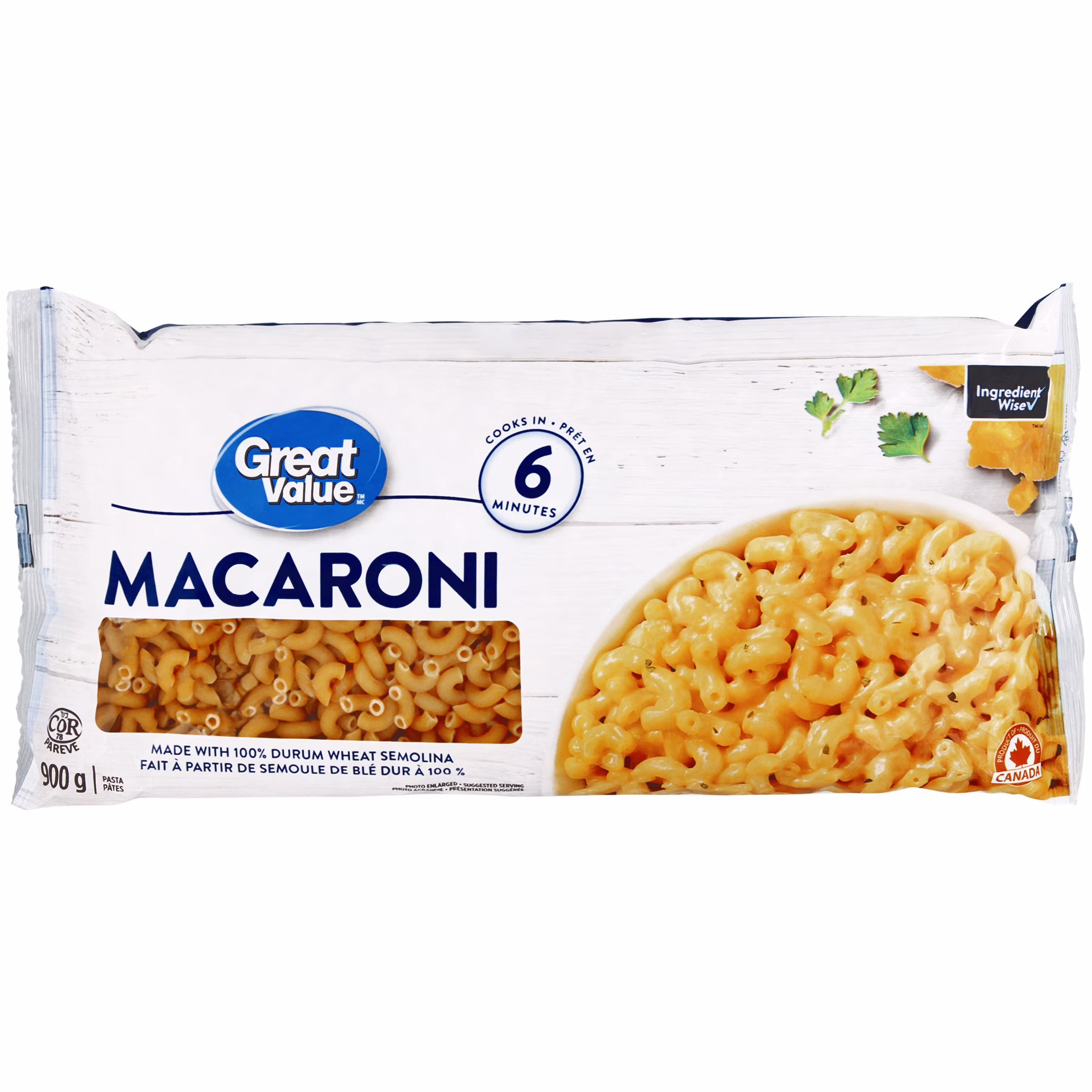 Pâtes macaroni great value