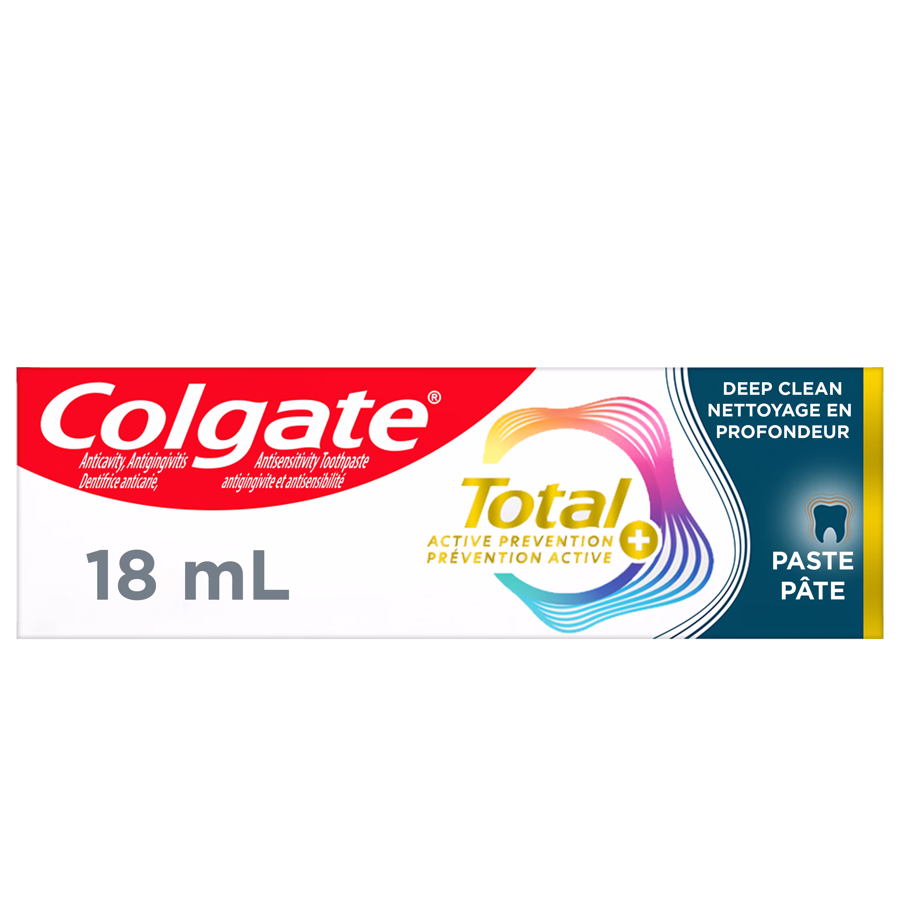 Colgate total prevention active plus dentifrice nettoyage en profondeur. menthe.