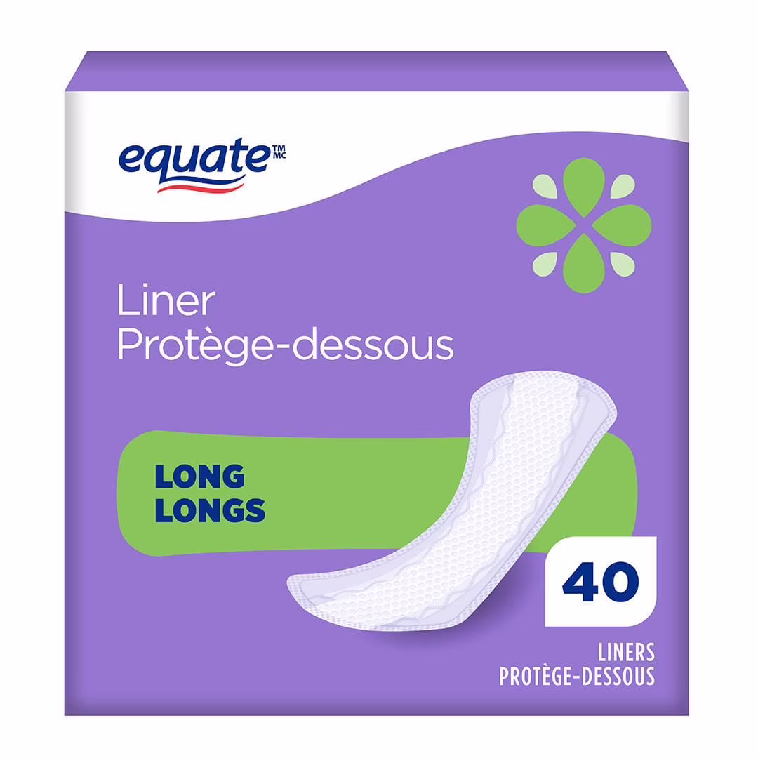Protège-dessous longs equate à absorption légère. sans parfum. 40& unités 40 protège-dessous longs à absorption légère. sans parfum
