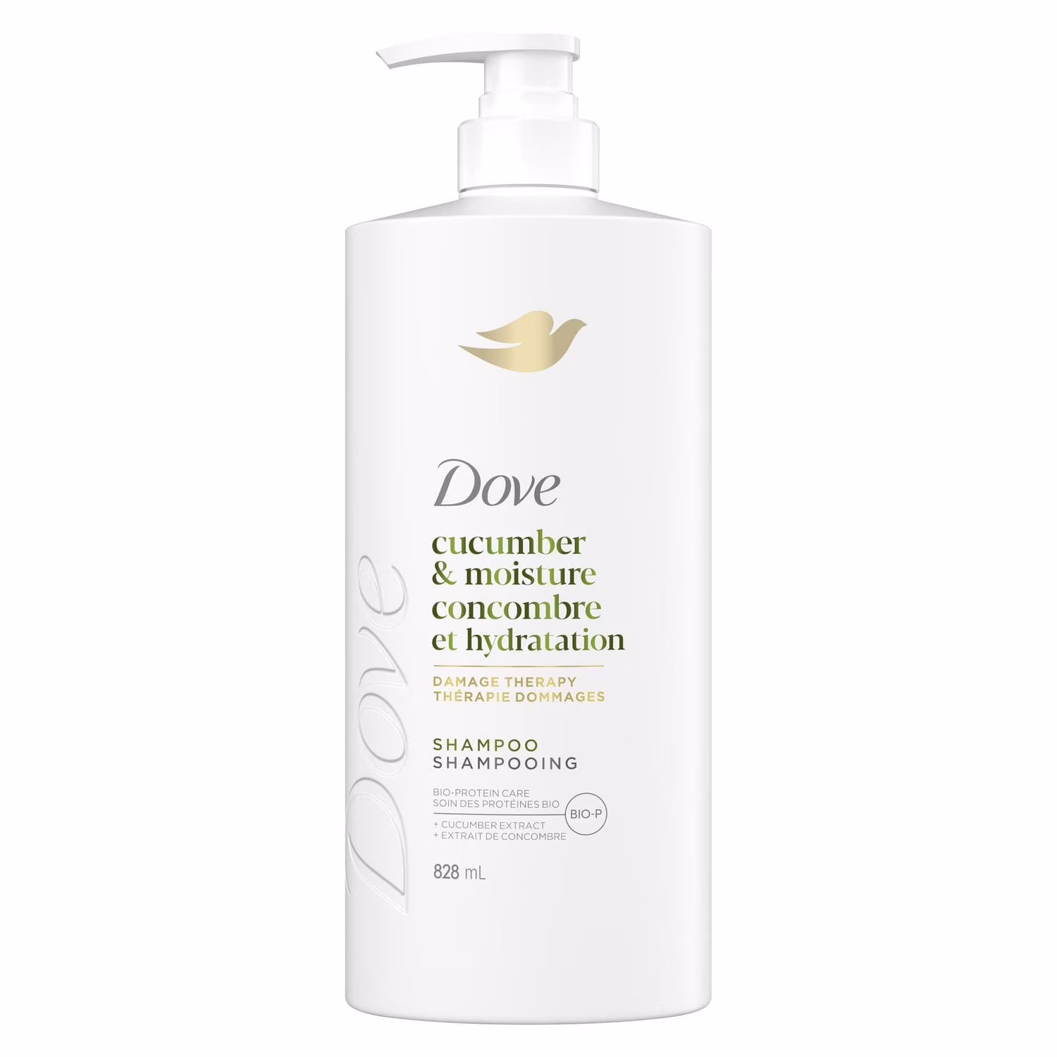 Dove shampooing concombre et hydratation soin des protéines bio.