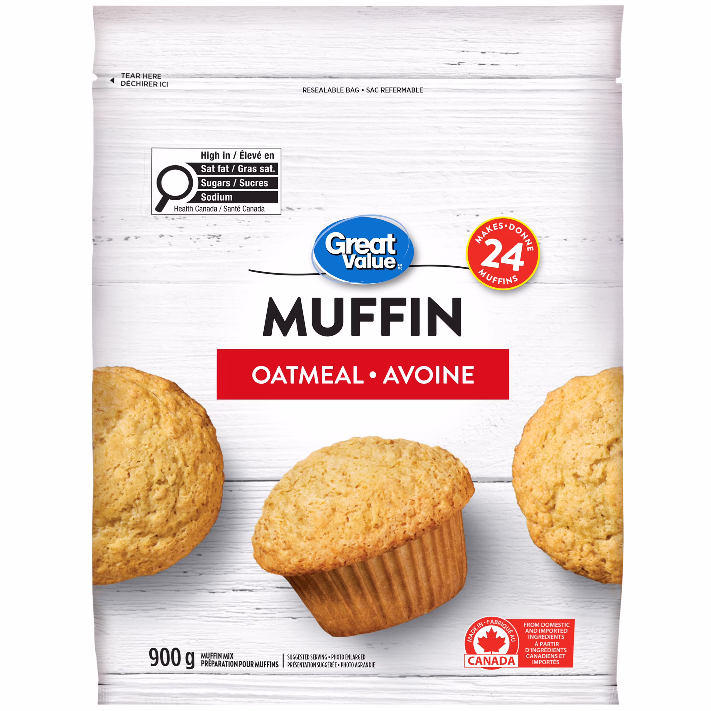 Préparation pour muffins à lavoine great value