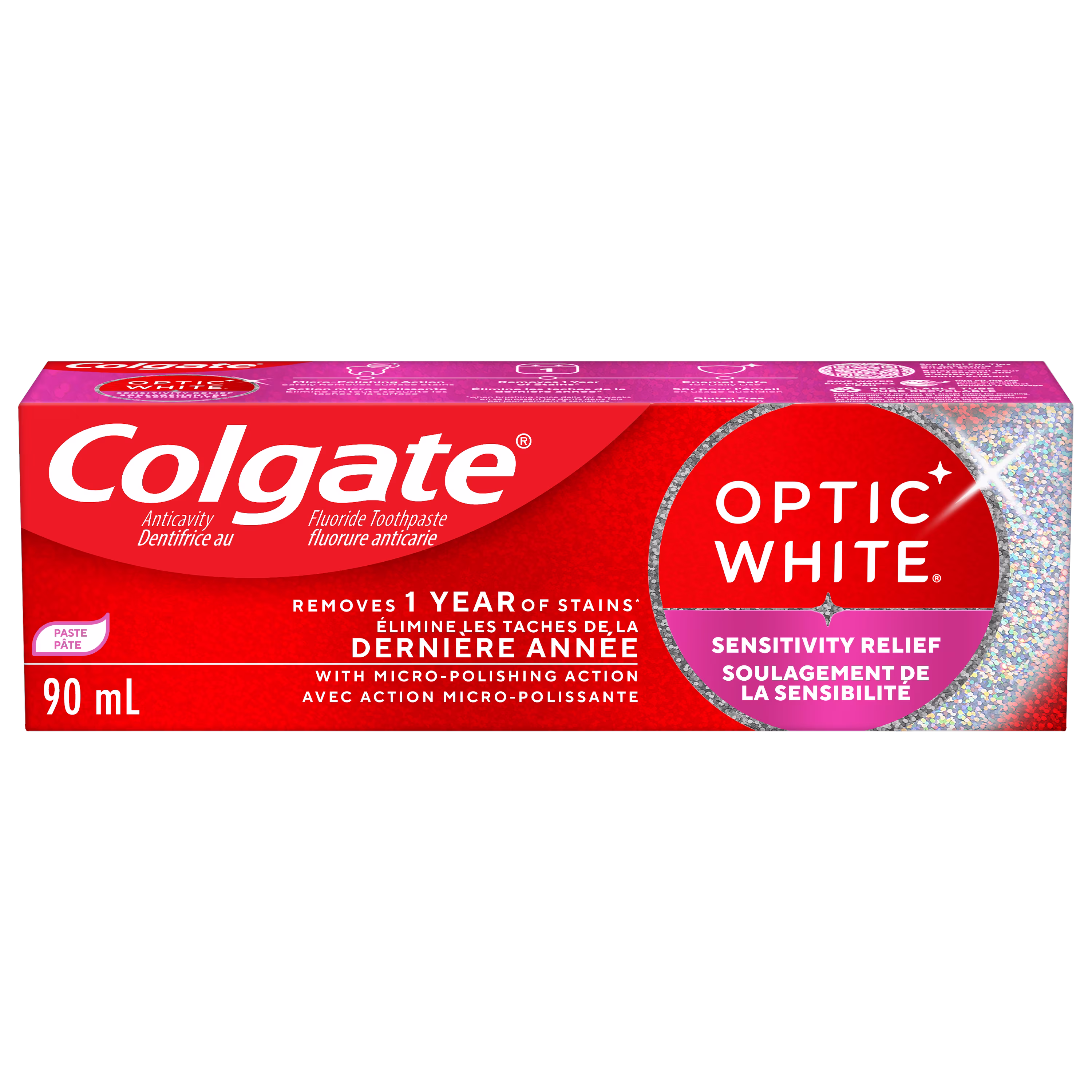 Dentifrice colgate optic white soulagement de la sensibilité. 90& ml