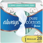 Serviettes hygiéniques régulières pure coton avec FlexFoam