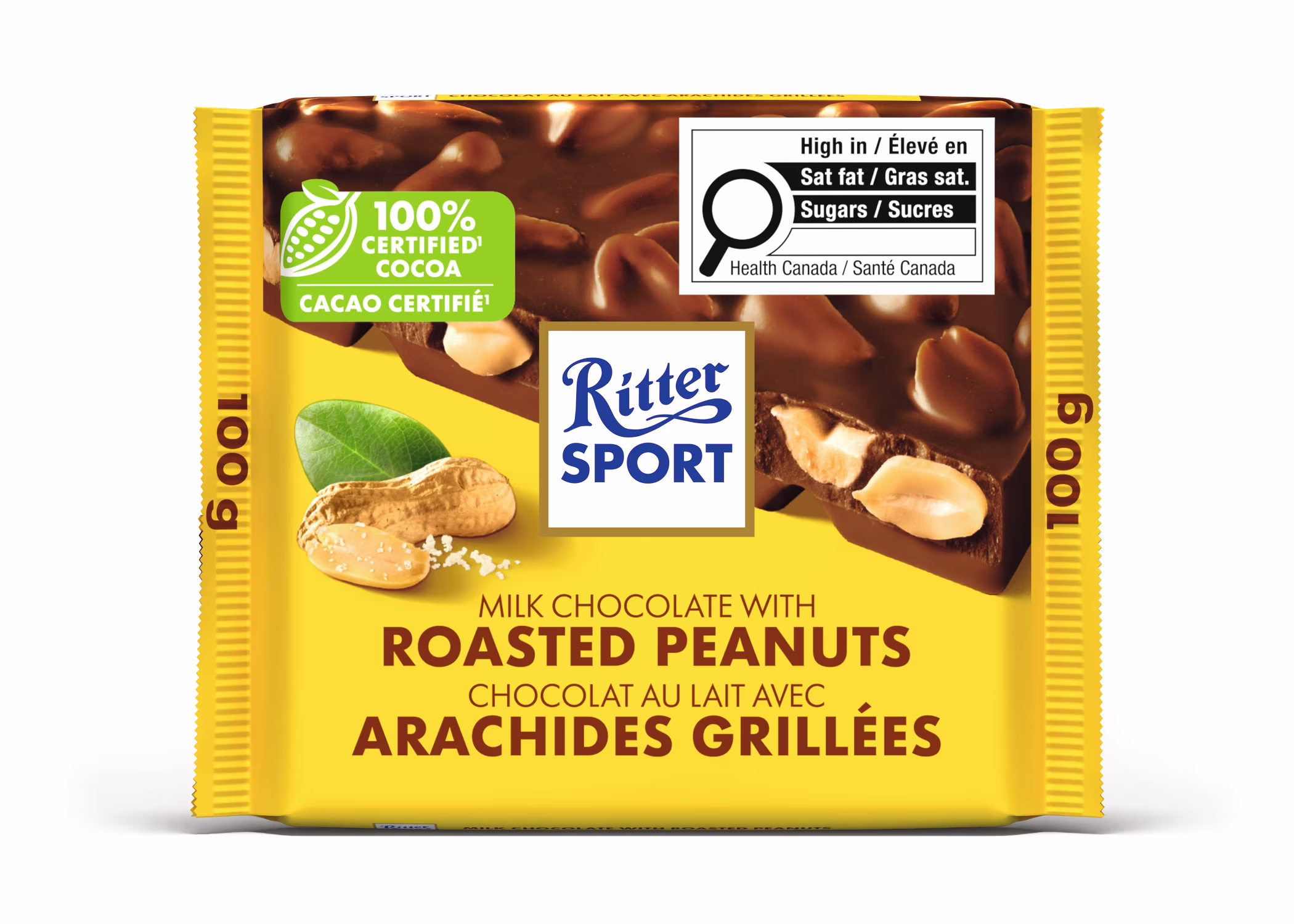 Ritter sport chocolat au lait aux arachides roties