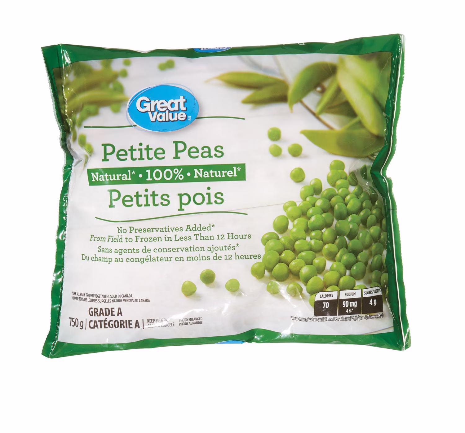 Petits pois great value