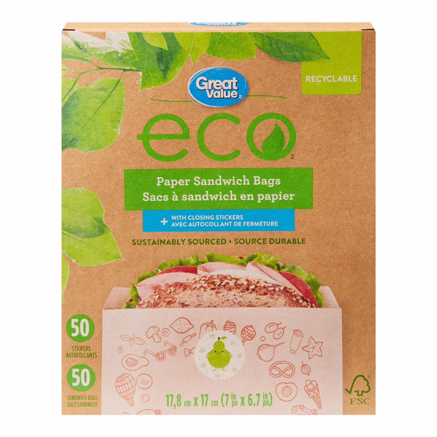 Sans à sandwich en papier eco great value