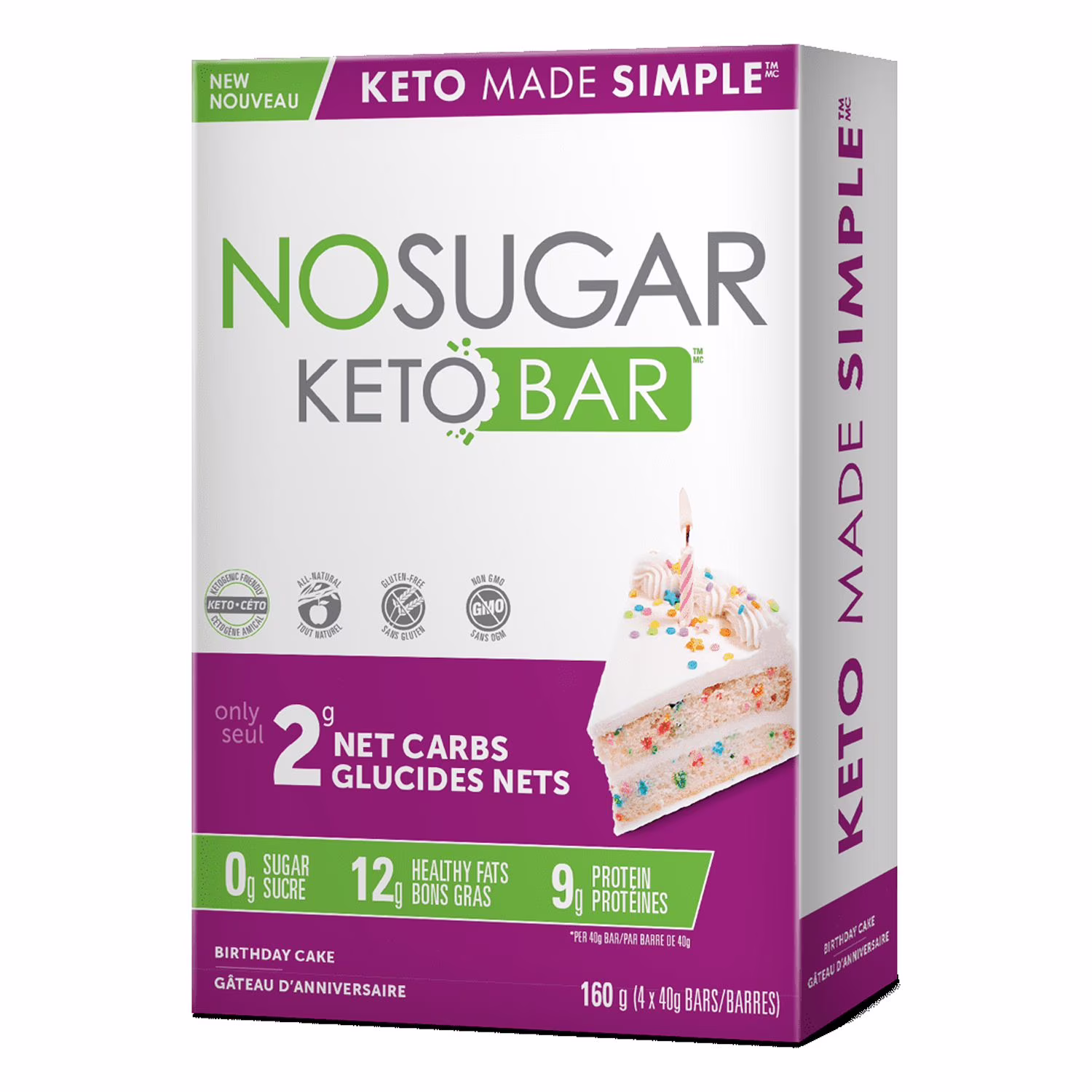 No sugar barre céto gâteau d'anniversaire  4 x 40 g