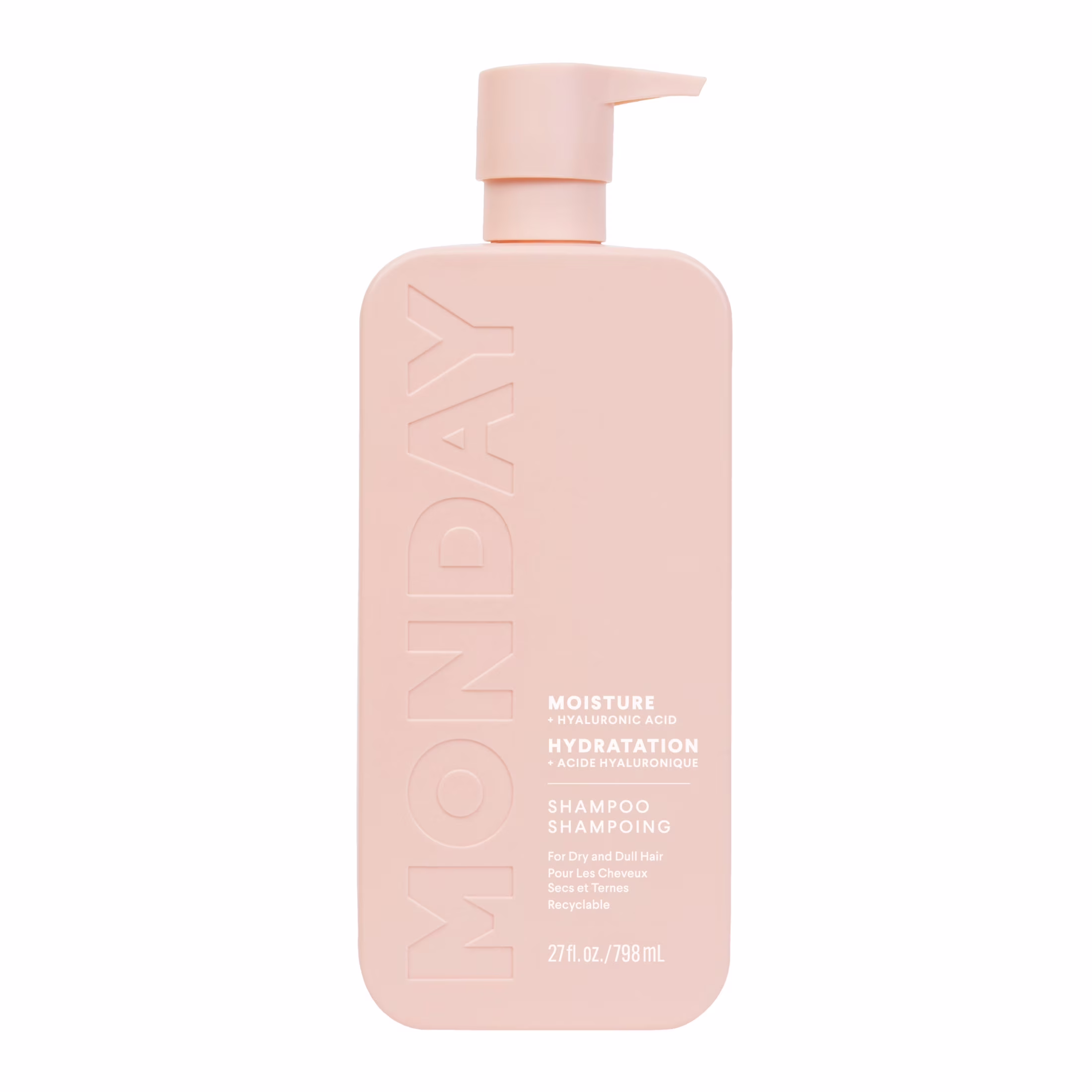 Monday haircare shampooing hydratant avec acide hyaluronique & beurre de karité pour cheveux secs & ternes