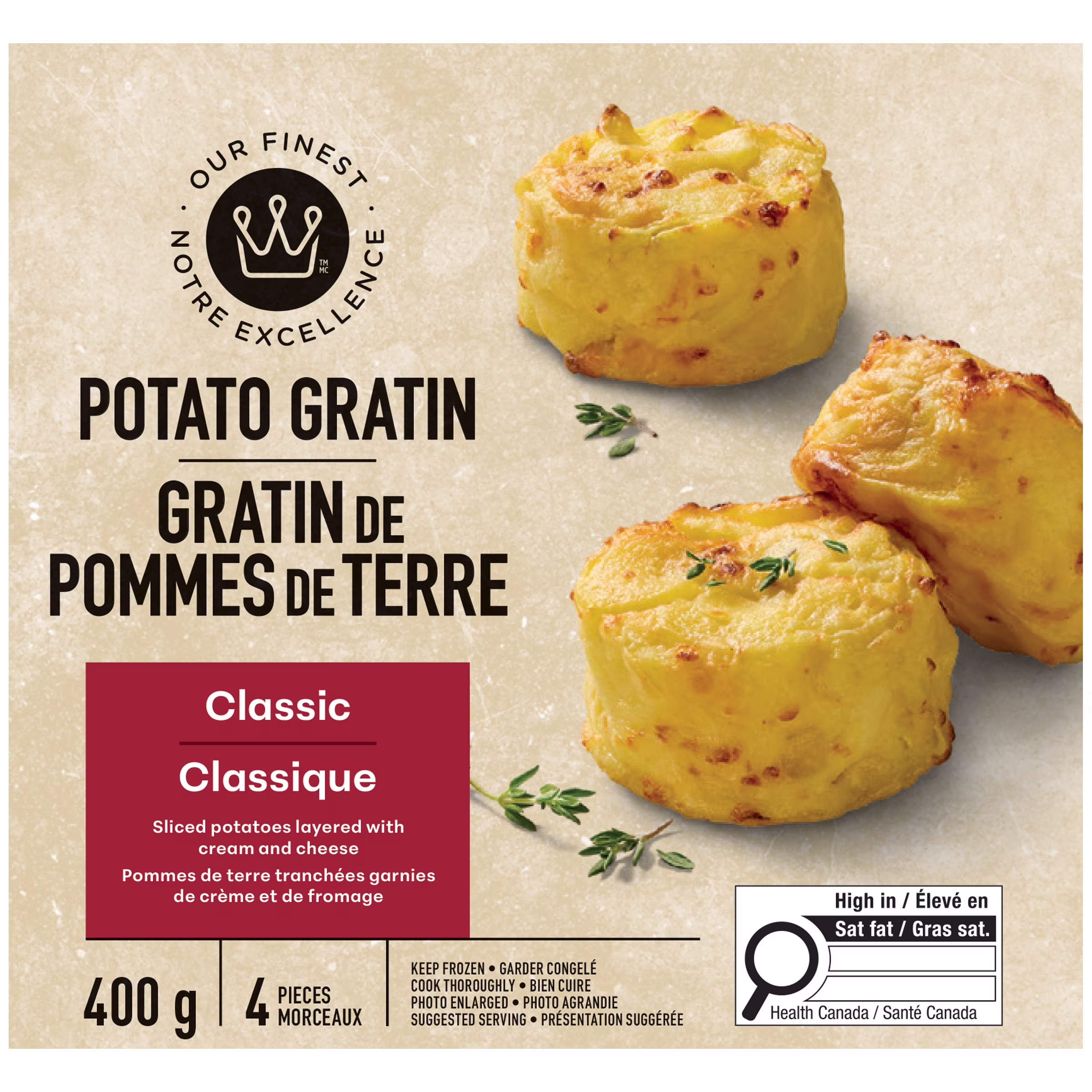 Gratin de pommes de terre classique notre excellence