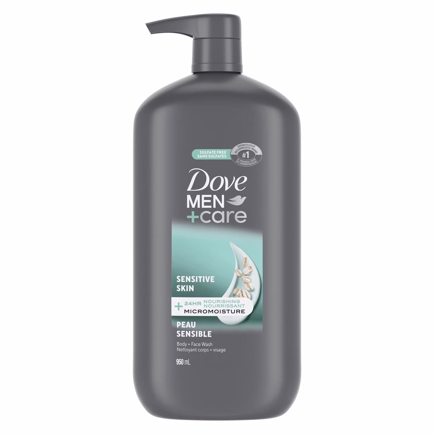Dove men+care nettoyant corps + visage peau sensible nourrissant 24 h.