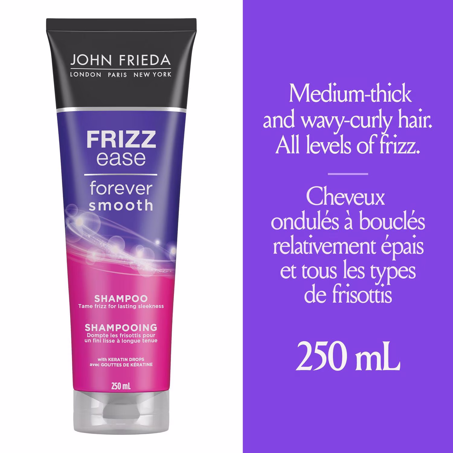 John frieda frizz ease forever smooth shampooing avec complexe d'immunité anti-frisottis