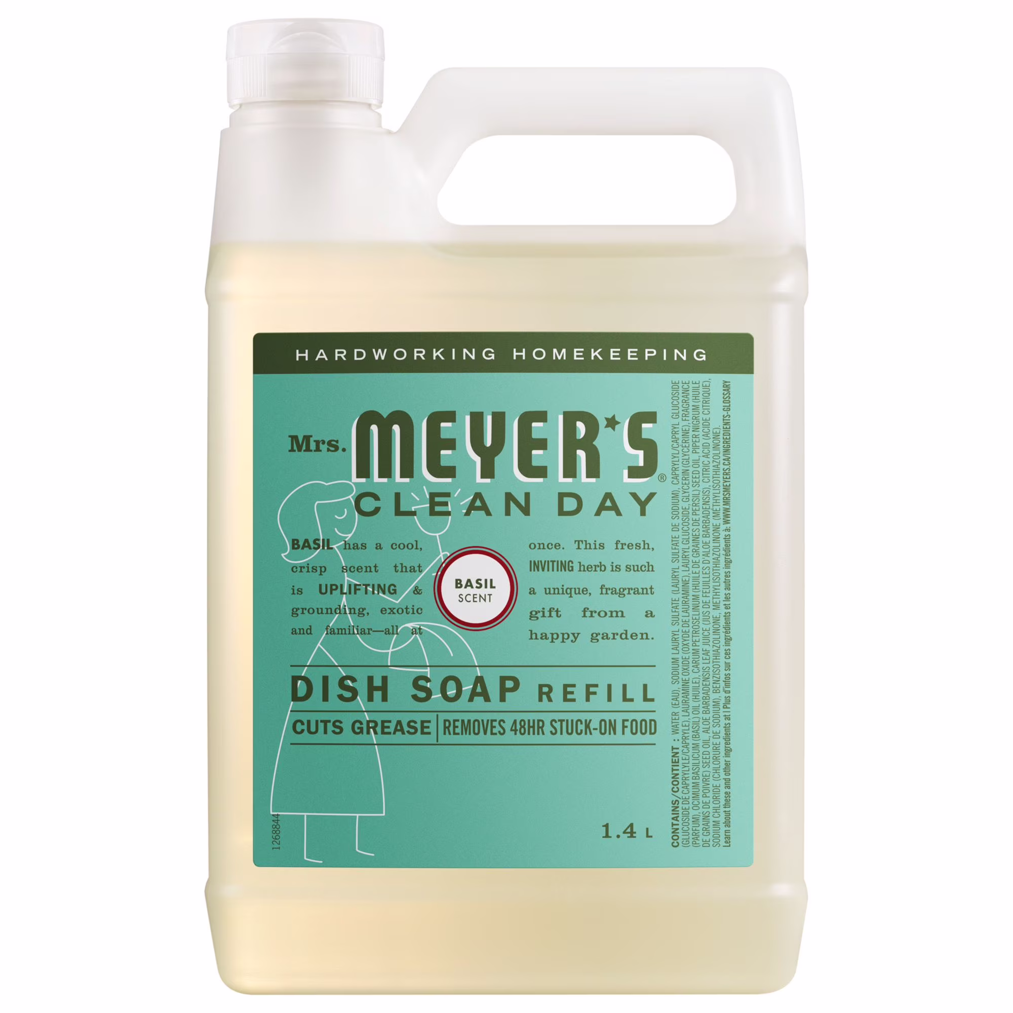 Recharge de liquide vaisselle basilic mrs. meyers clean day 1.4 l