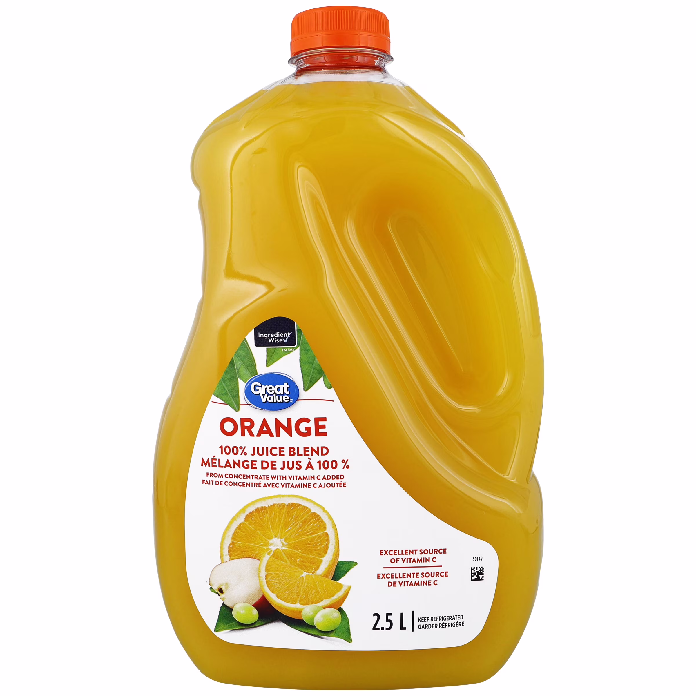 Mélange de jus dorange à 100& % fait de concentré avec vitamine c ajoutée great value