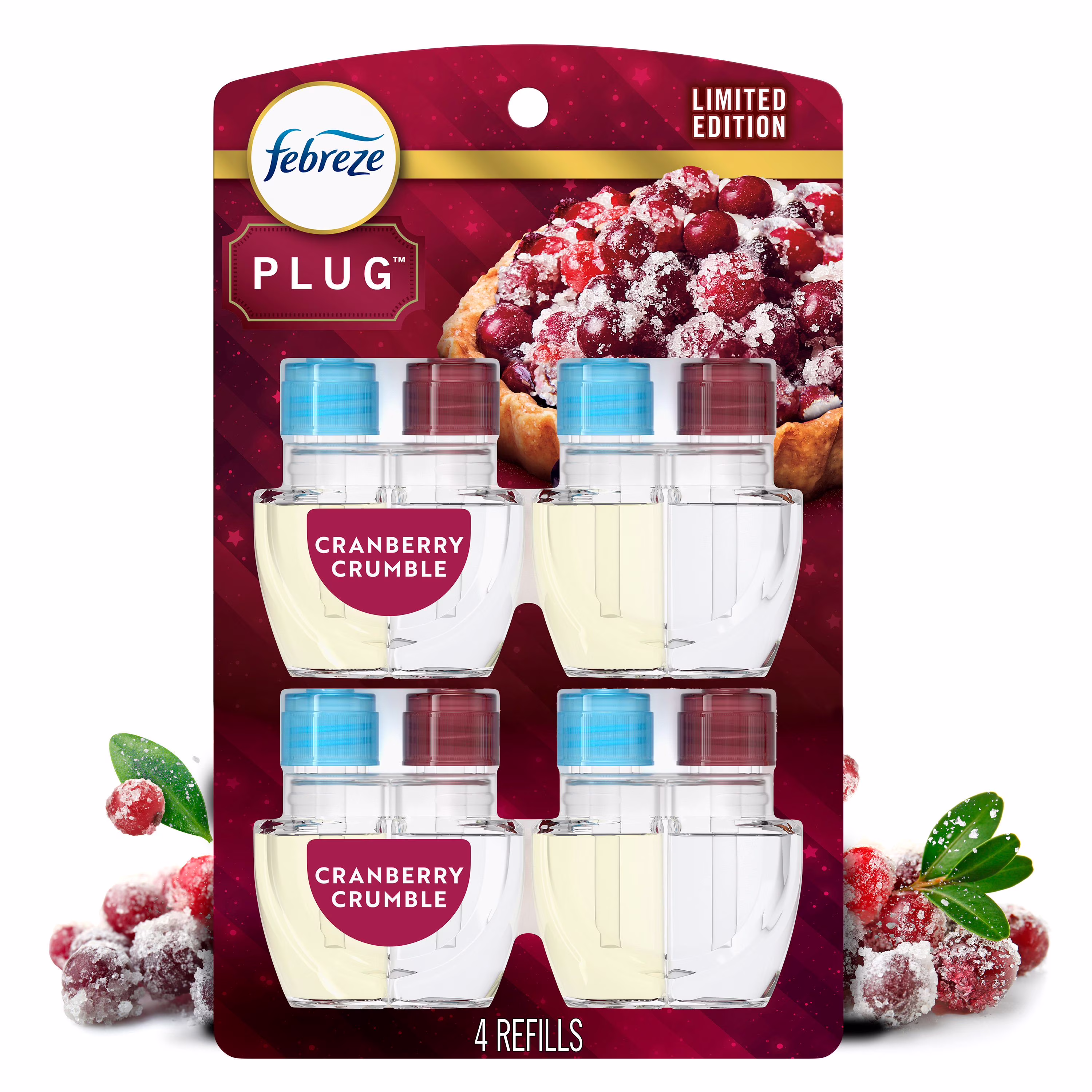 Febreze prise  recharge quadruple croustade aux canneberges   (3.5 oz liq.). é.-u.. epdc