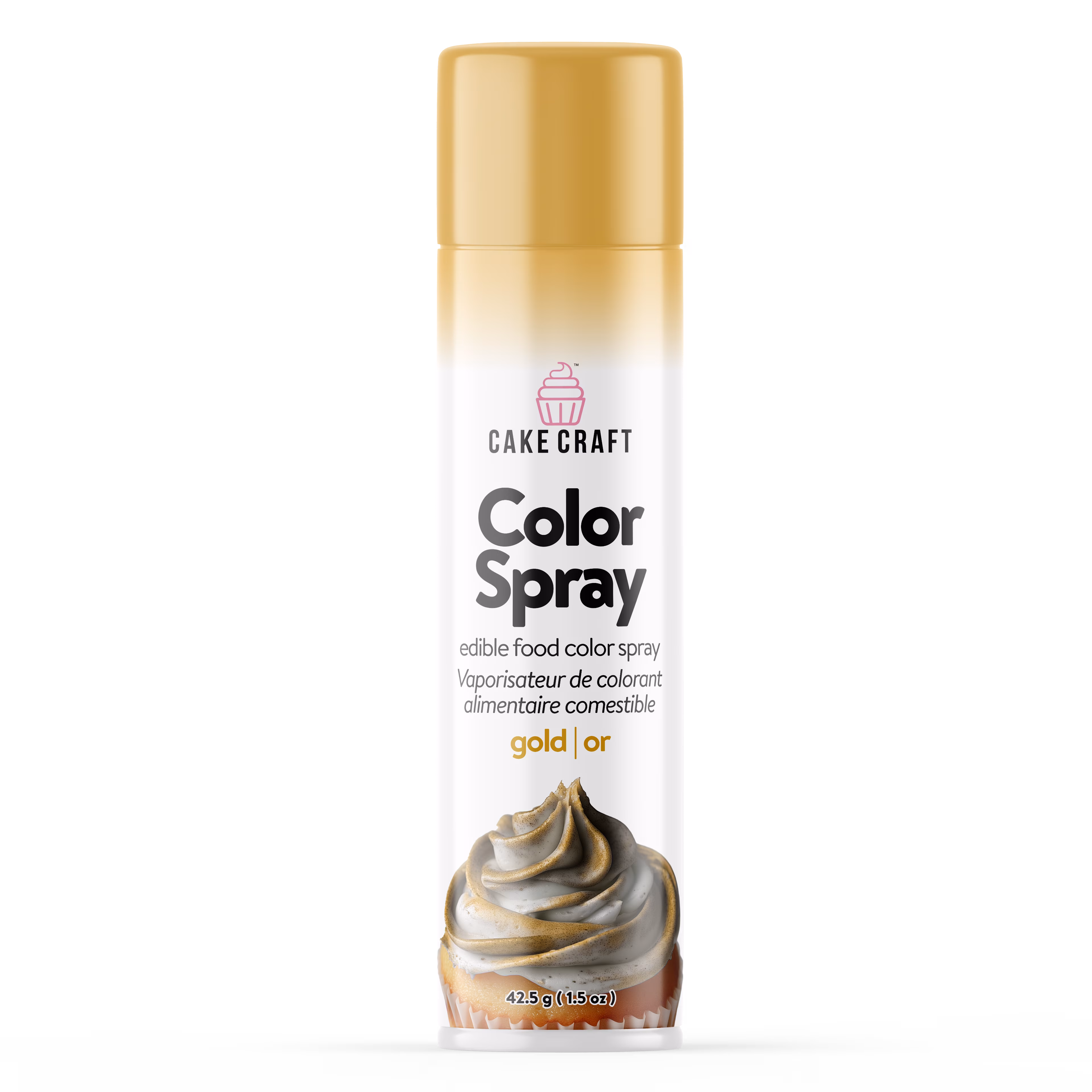 Cake craft spray de couleur comestible doré. spray alimentaire comestible pour gâteaux. cupcakes. biscuits et plus encore. finition métallique. spray de décoration facile à utiliser