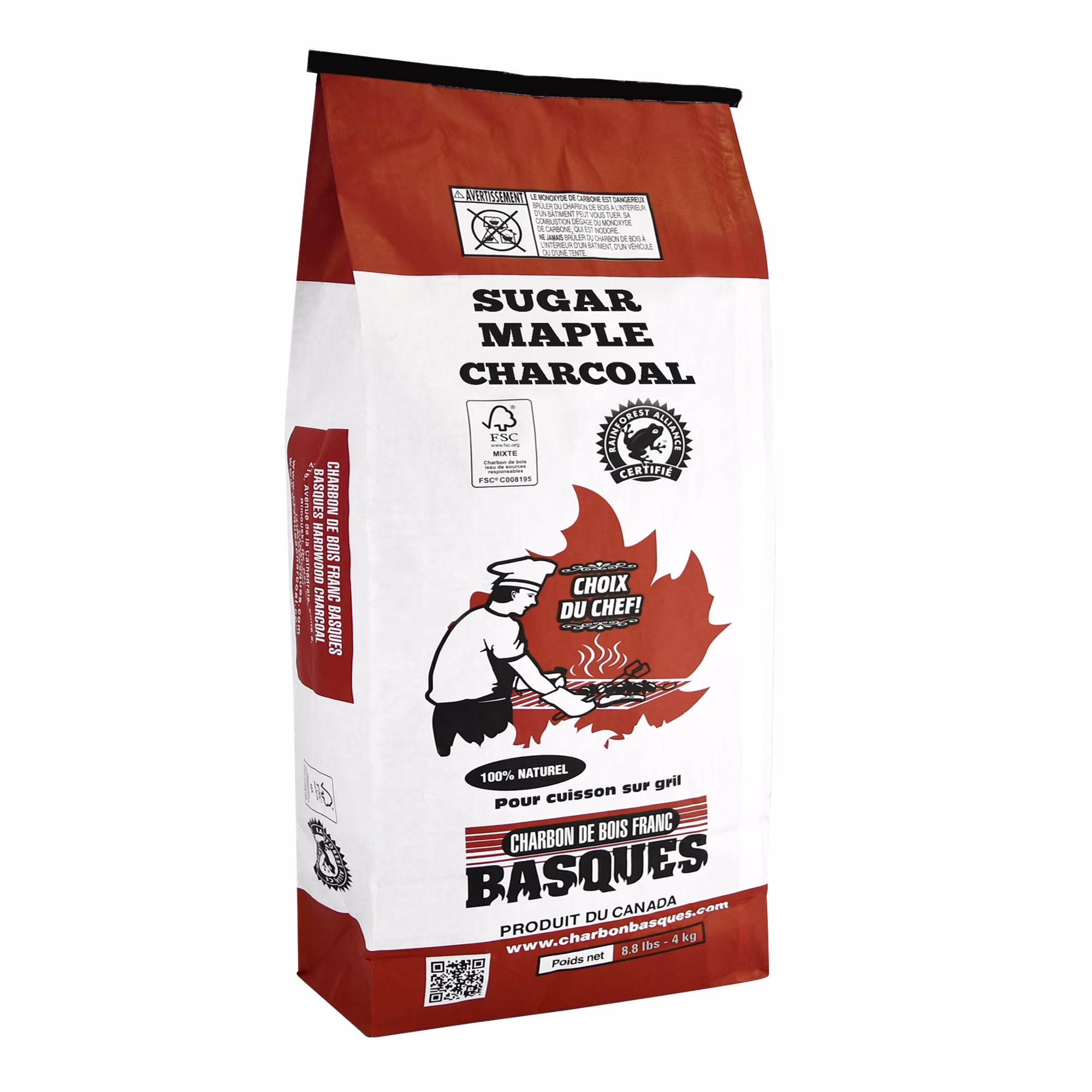 Charbon de bois  basques d'érable a sucre