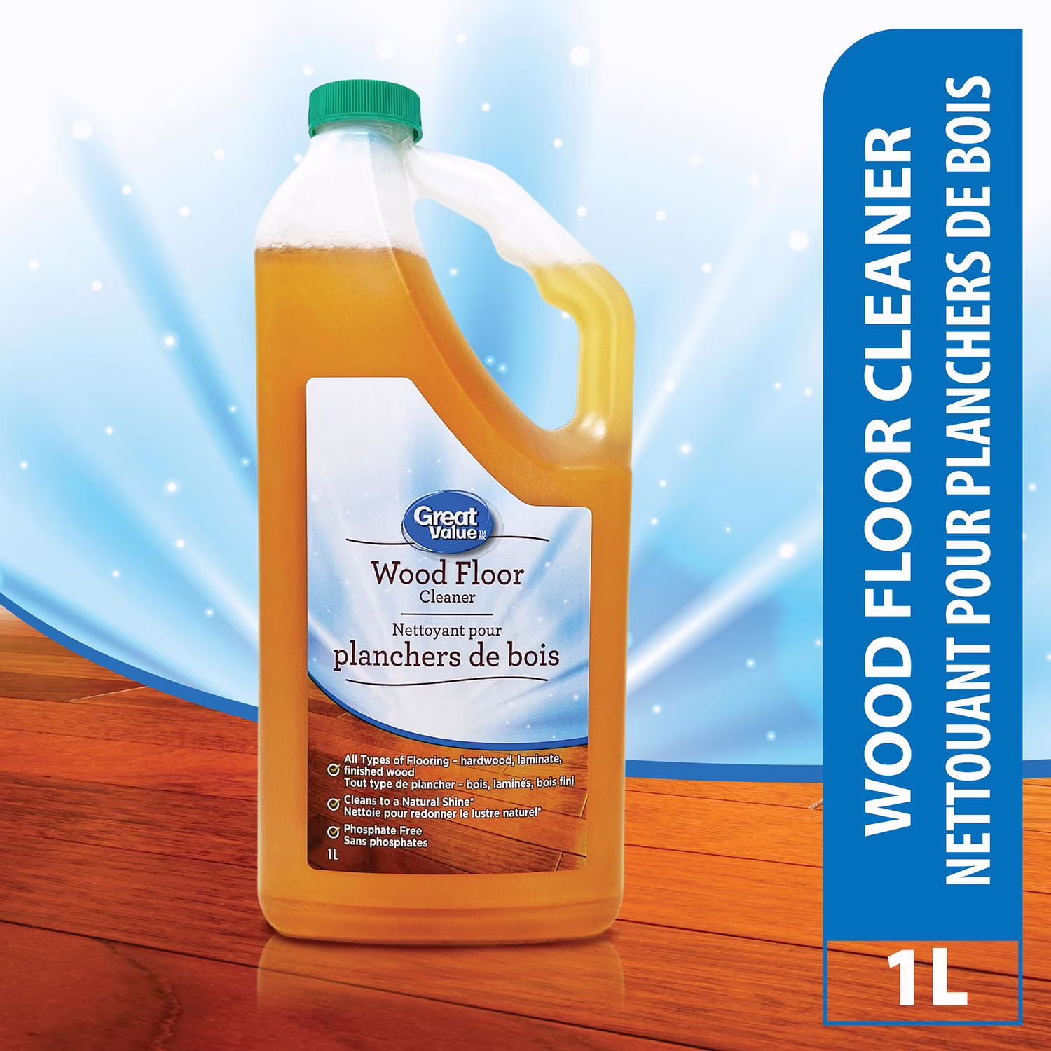 Nettoyant pour planchers de bois great value