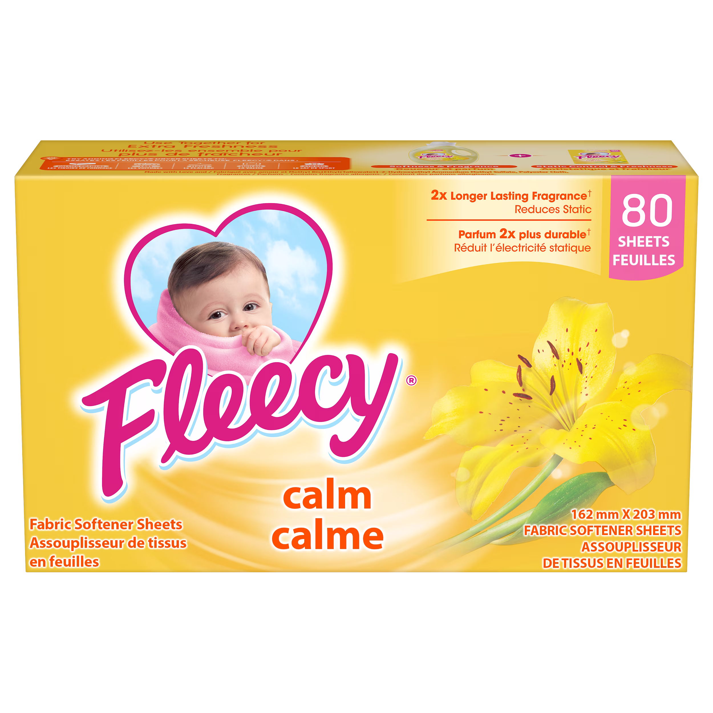 Feuilles d'assouplisseur de tissus au parfum Aroma Therapy Calme