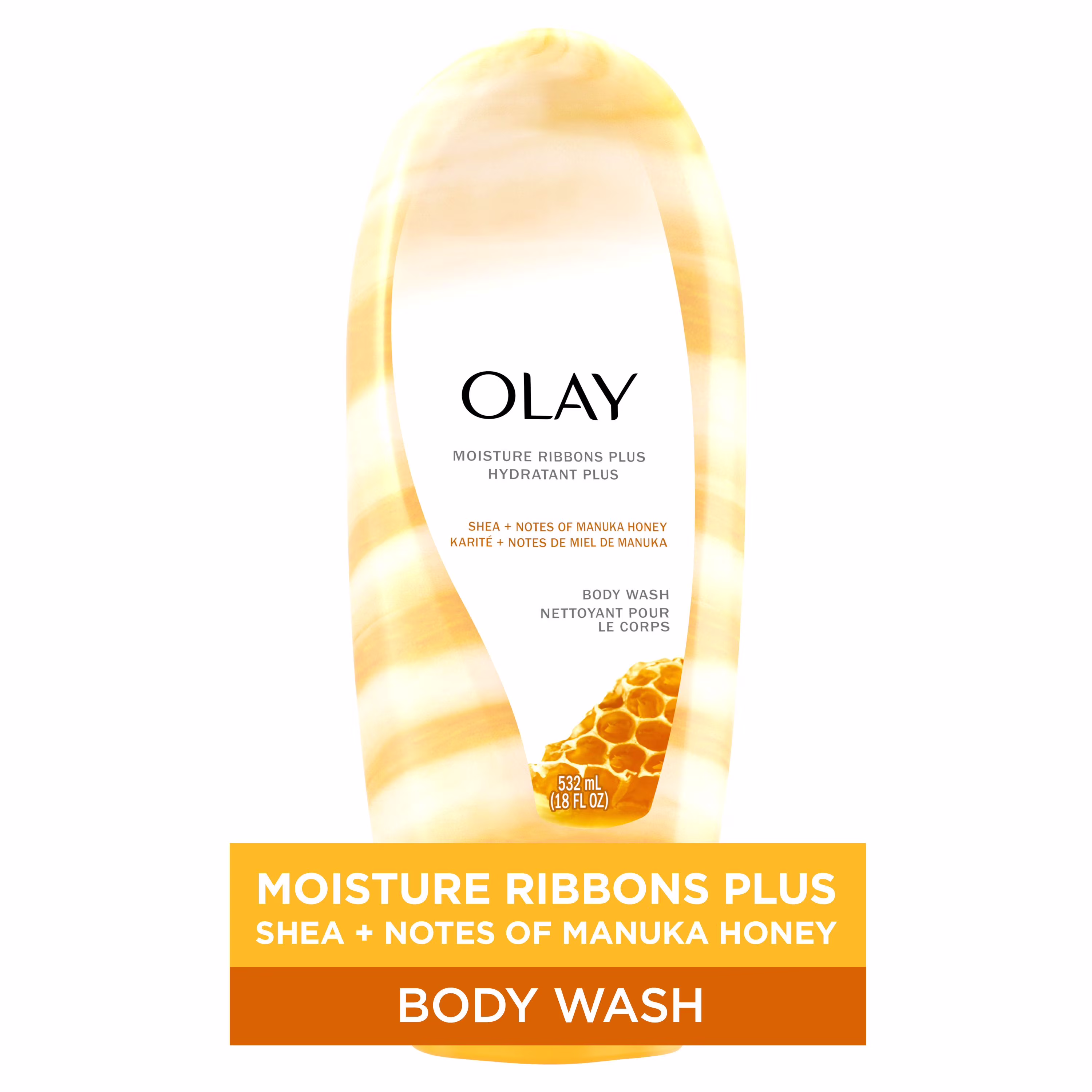 Olay hydratant plus karité + notes de miel de manuka nettoyant pour le corps