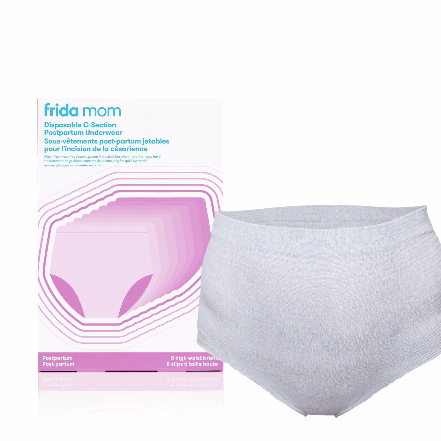Frida mom - sous-vêtements post-partum jetables taille haute pour césarienne - récupération par césarienne - super doux. respirant. évacuant l'humidité. extensible. sans latex - sac d'hôpital essentie