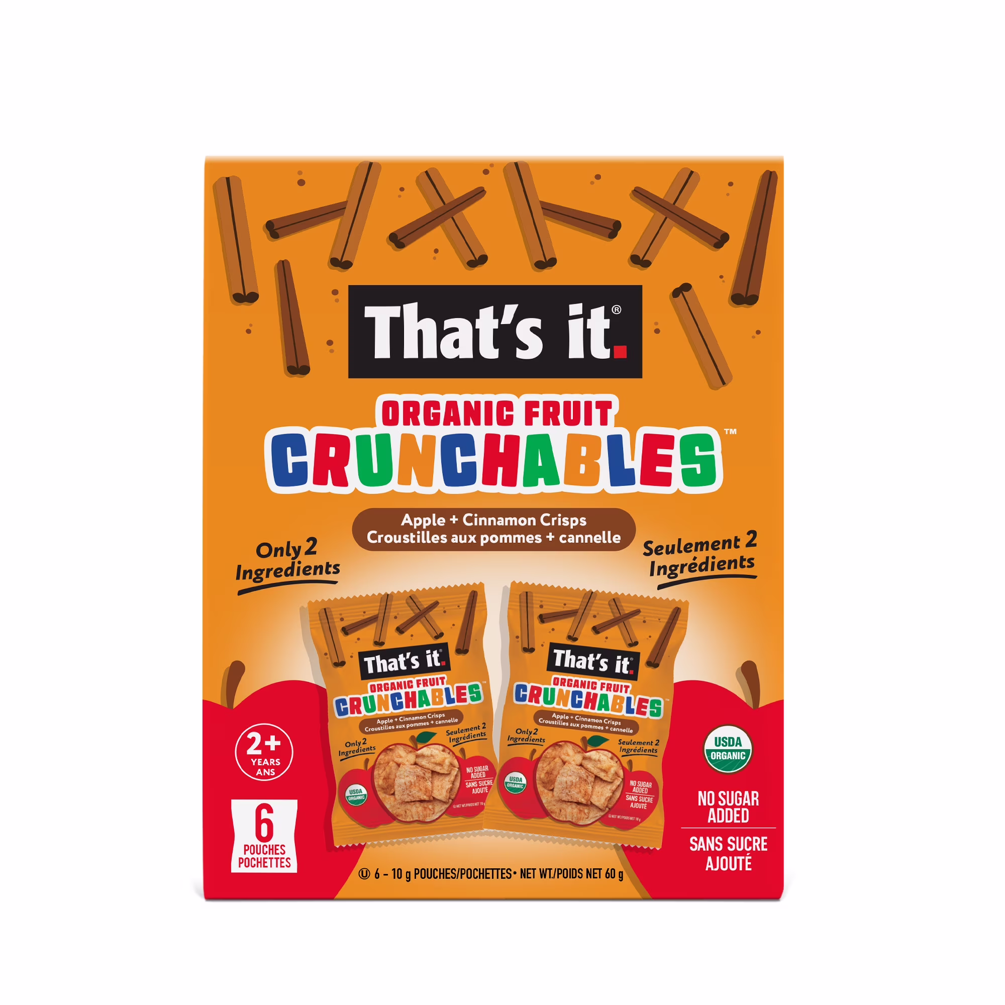 That's it. croustillants biologiques pomme cannelle 6ct  that's it. crunchables pomme canelle