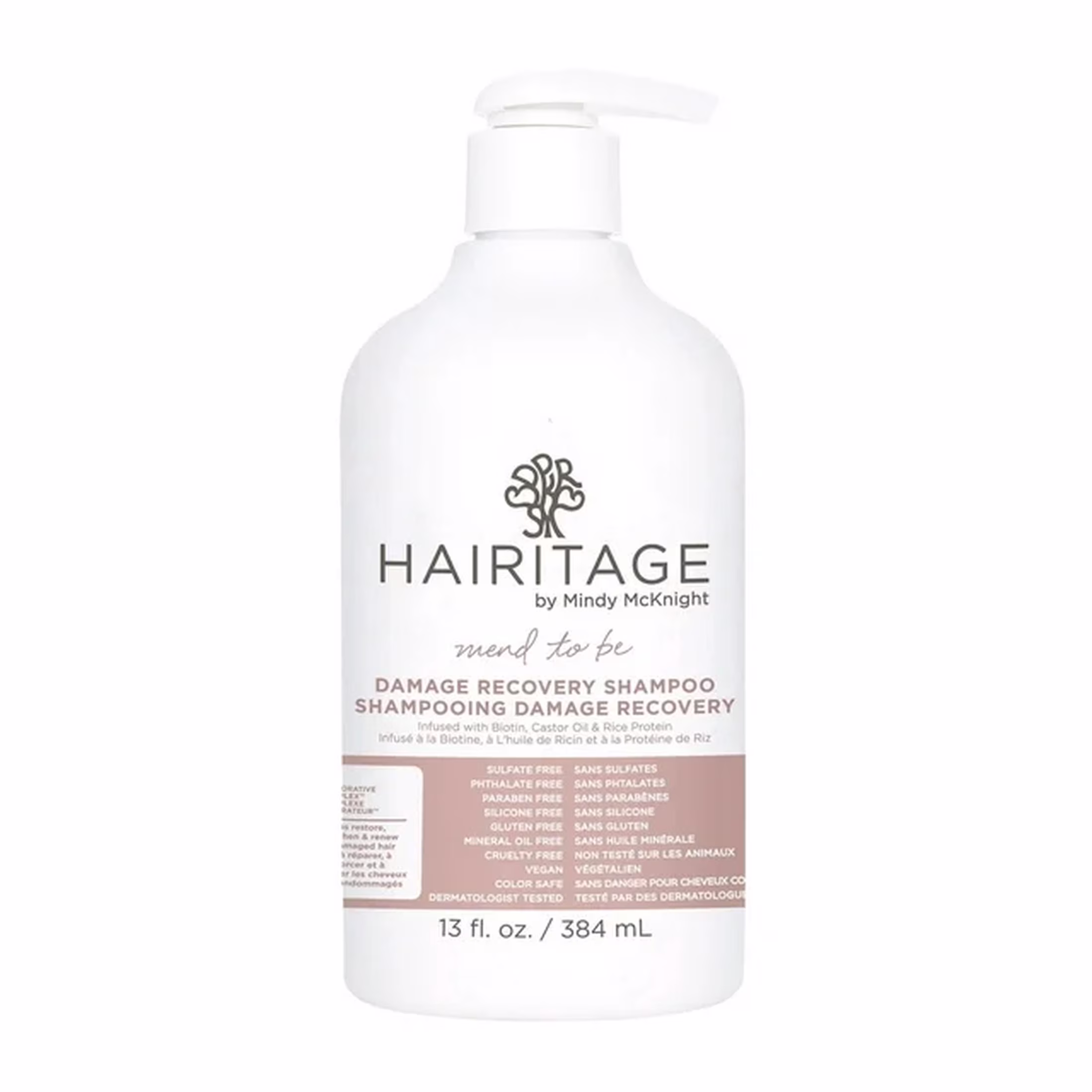 Hairitage mend to be damage recovery moisture + ensemble shampoing et après-shampooing à l'huile de ricin.