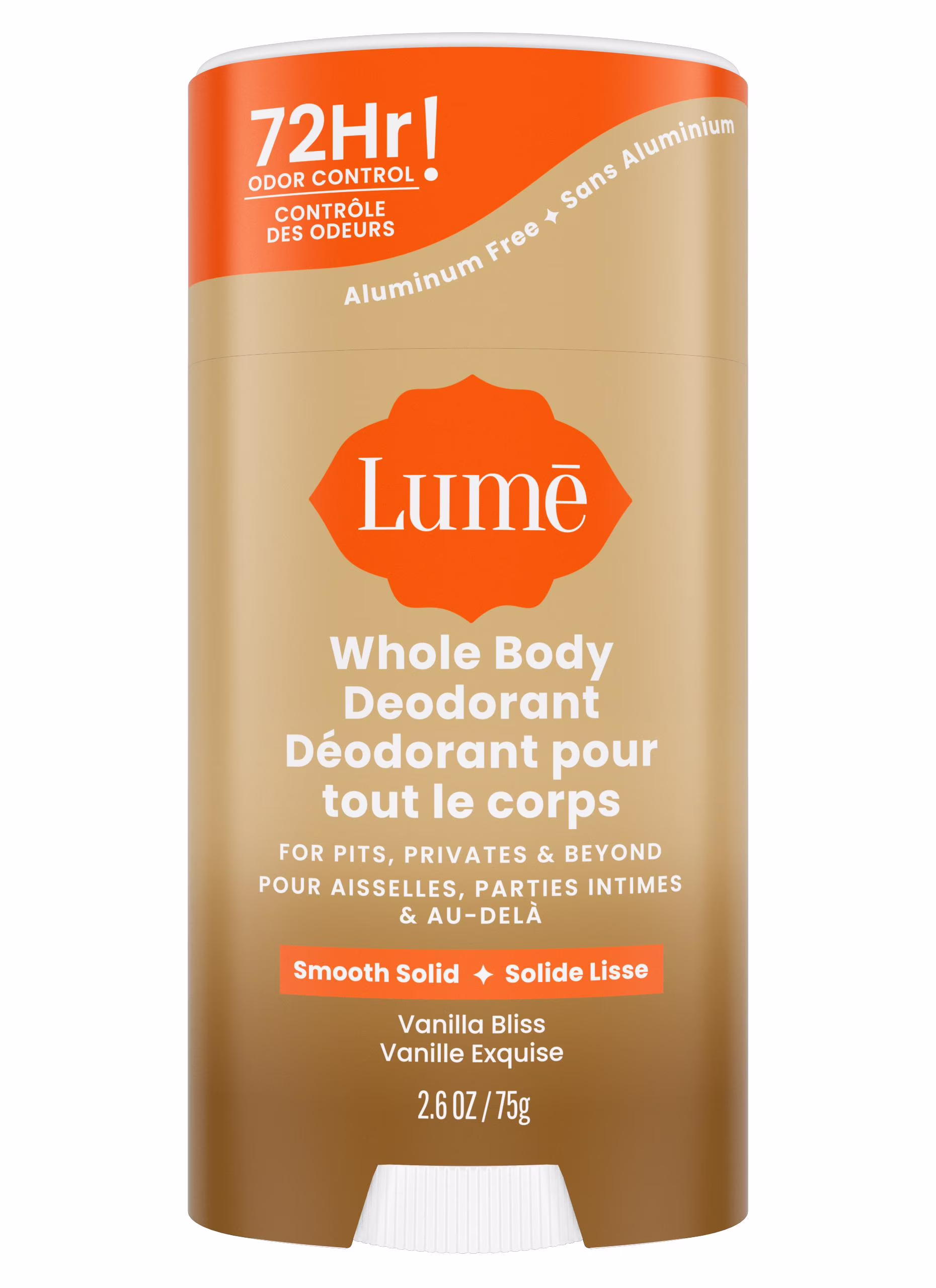 Déodorant féminin lume pour tout le corps - solide lisse - sans aluminium - vanille exquise.