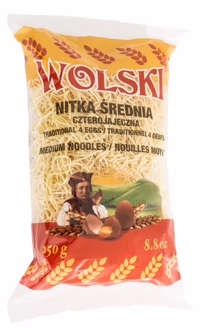 Wolski. nouilles moyennes coupées en ruban.