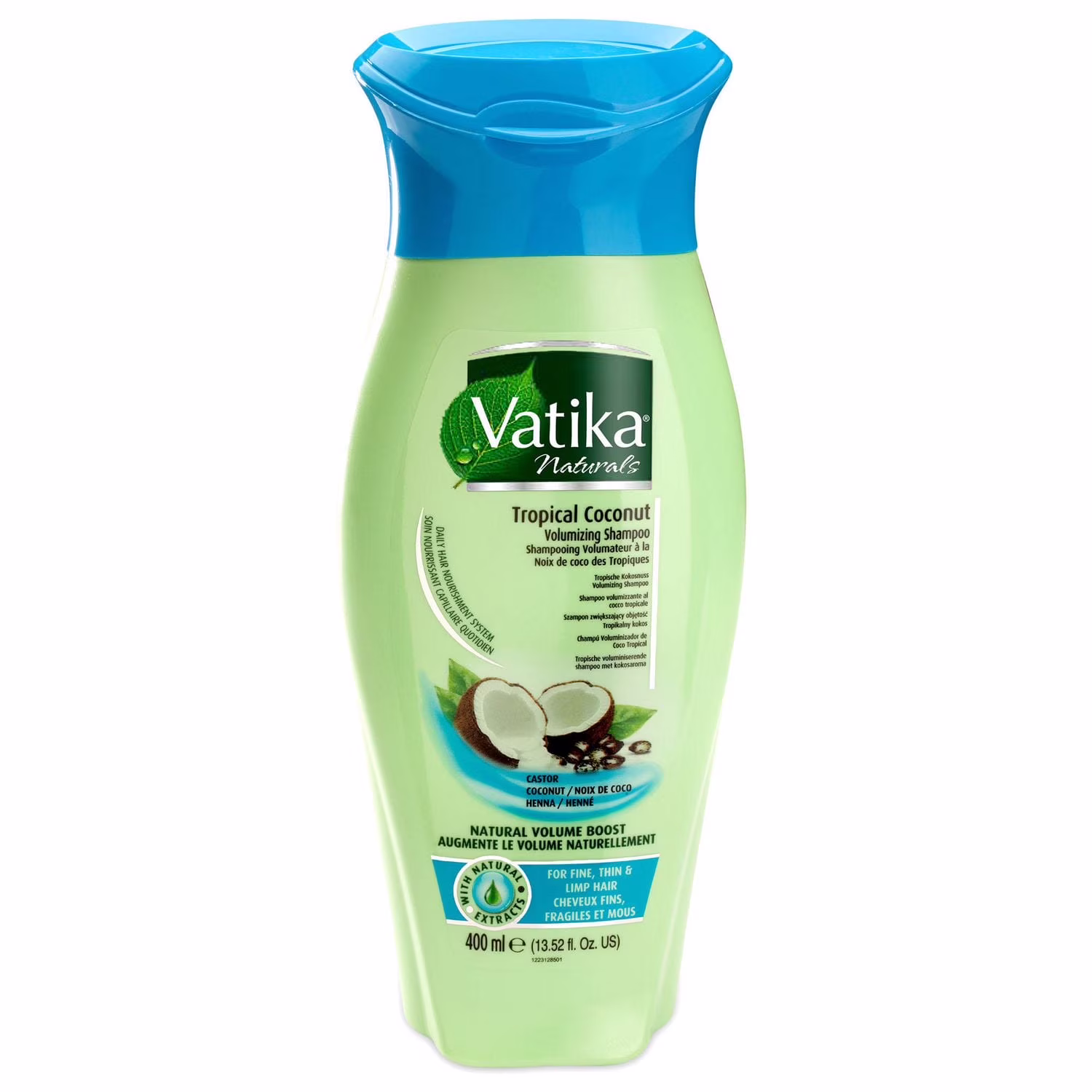 Dabur vatika nat trop coco vol shampoo is  a liquid formula infused with coconut. henna. and castor oil. designed to add volume and strength to thin. fine. or limp hair without using harsh chemicals.