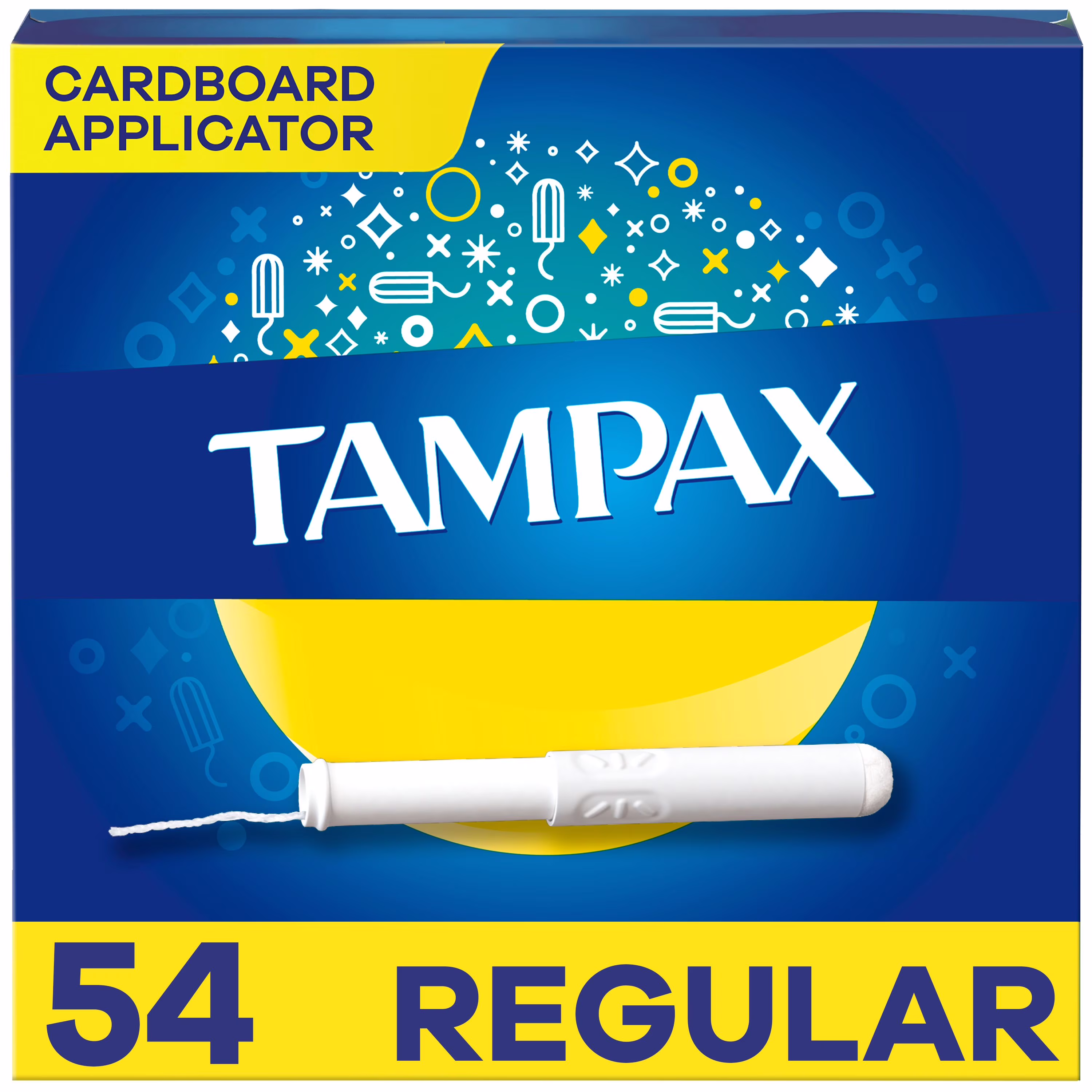 Tampons tampax avec applicateur en carton. degré dabsorption régulier. embout facile à saisir. jupette anti-fuites leakguard. non parfumés 54ct