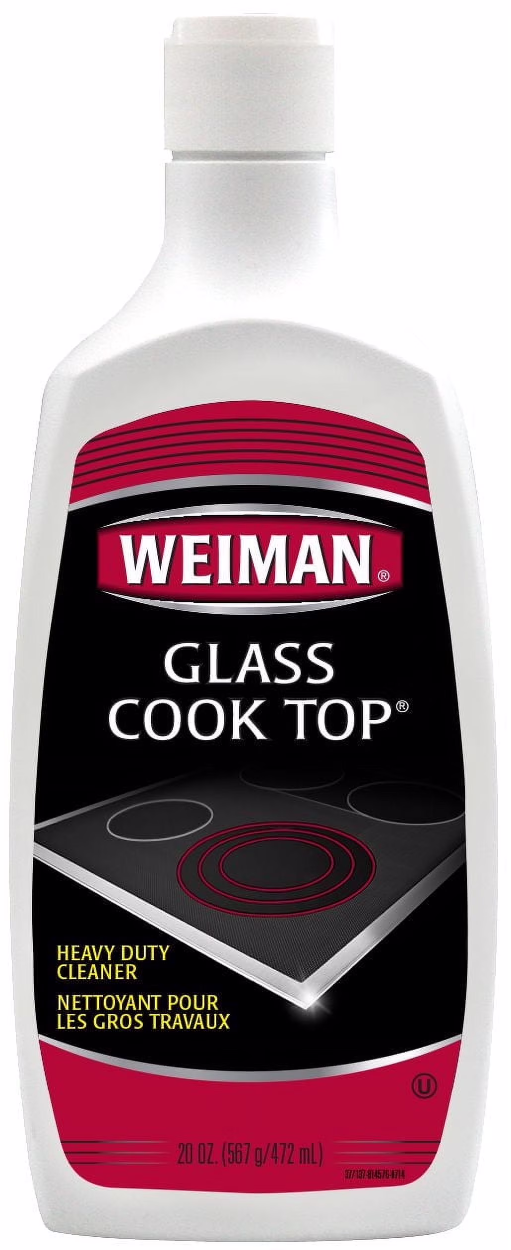 Weiman nettoyant pour gros travaux & lustrant pour table de cuisson en verre.