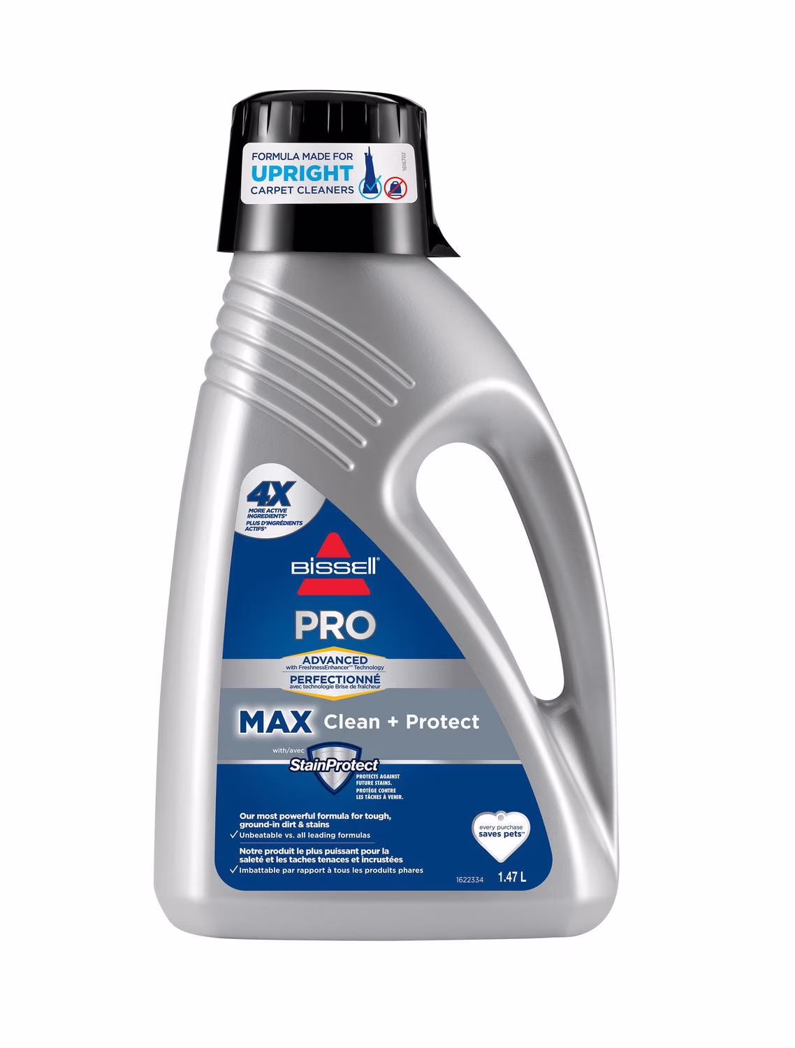 Nettoyant professionel avec stainprotect de bissell 1.47 l pour utilisation avec les shampouineuses 4x  concentré