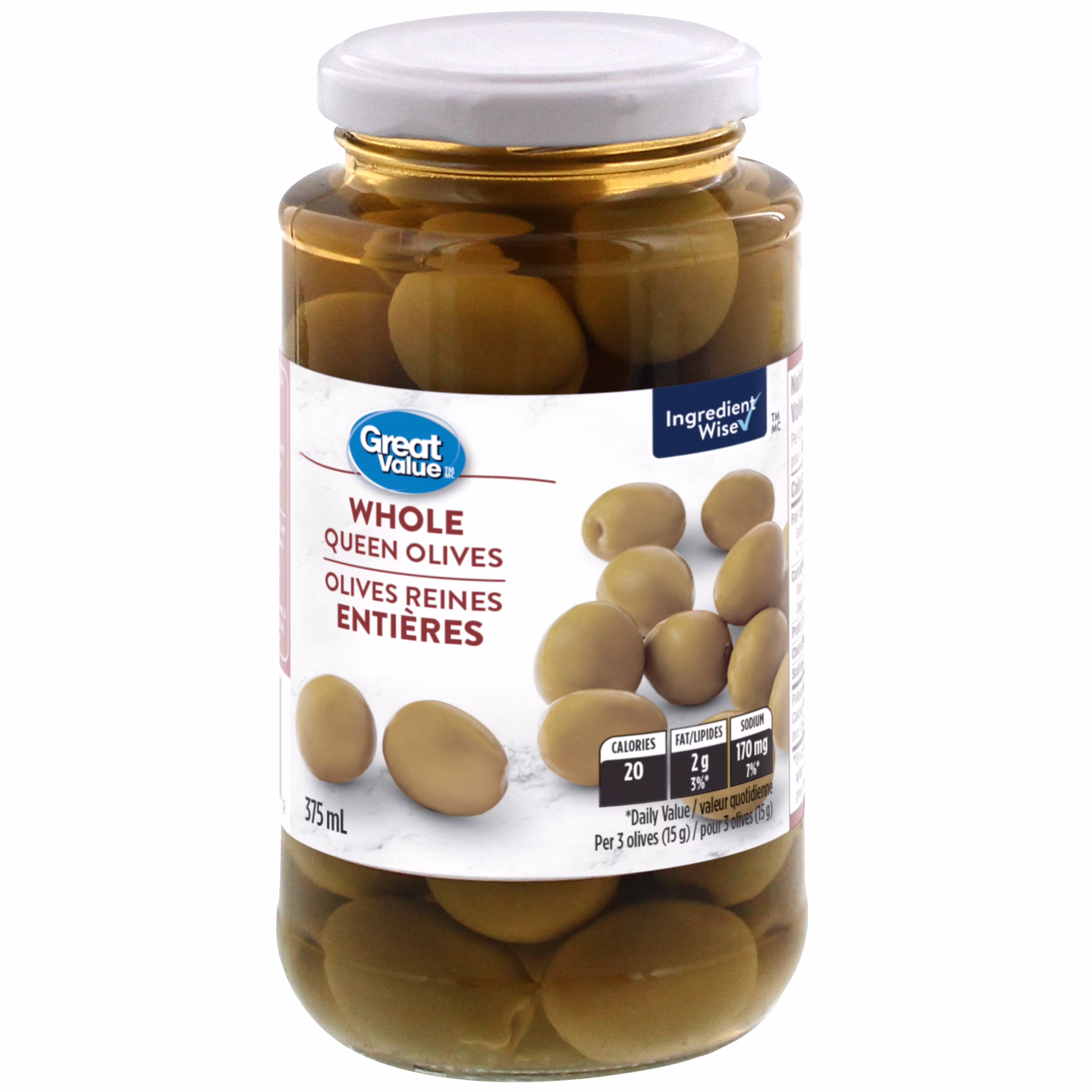 Olives reines entières great value