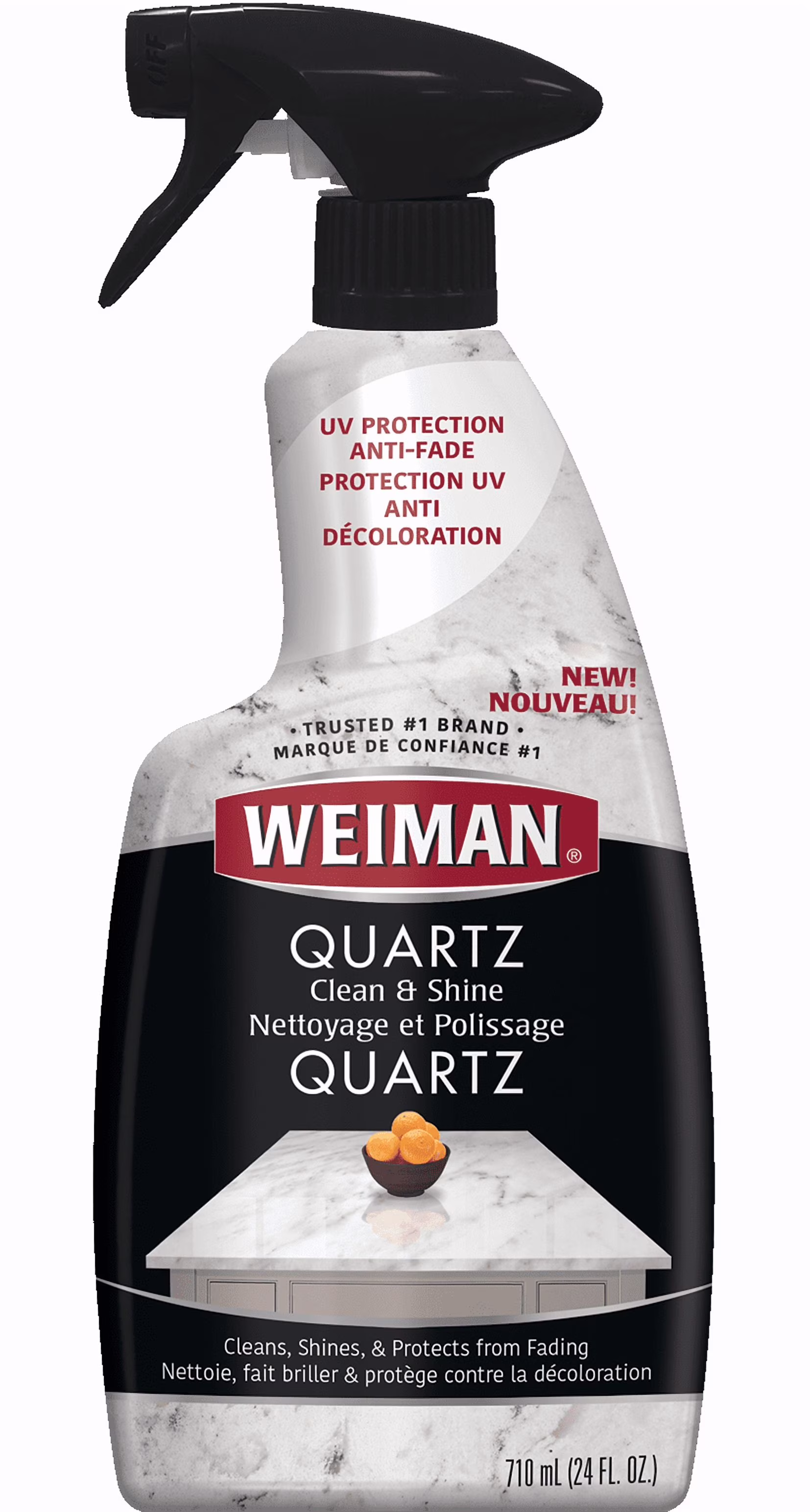 Spray nettoyant et brillant pour comptoirs weiman quartz.  liq.